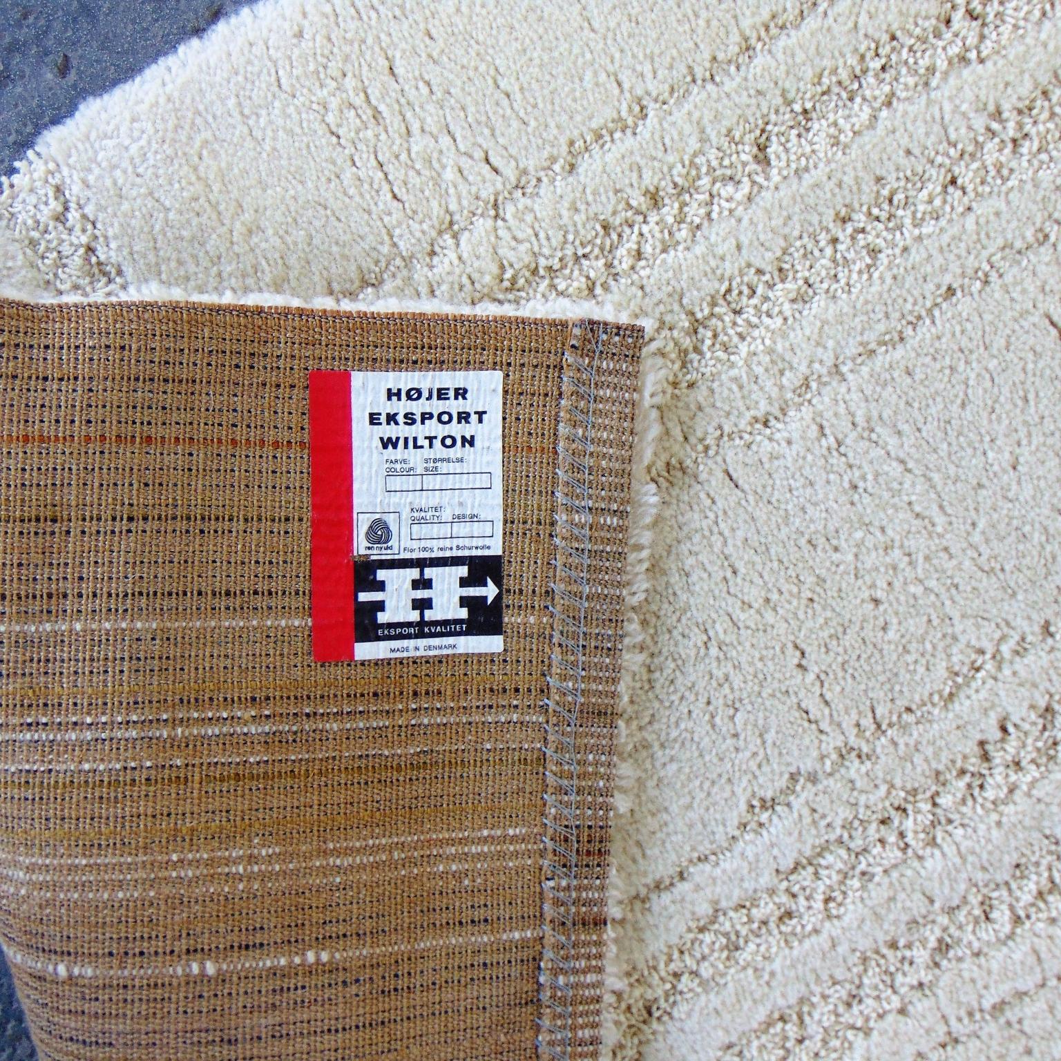 3 dänische Teppiche aus reiner neuer Wolle aus den 1970er Jahren in Creme, Eksport Hojer im Zustand „Gut“ im Angebot in Arosio, IT