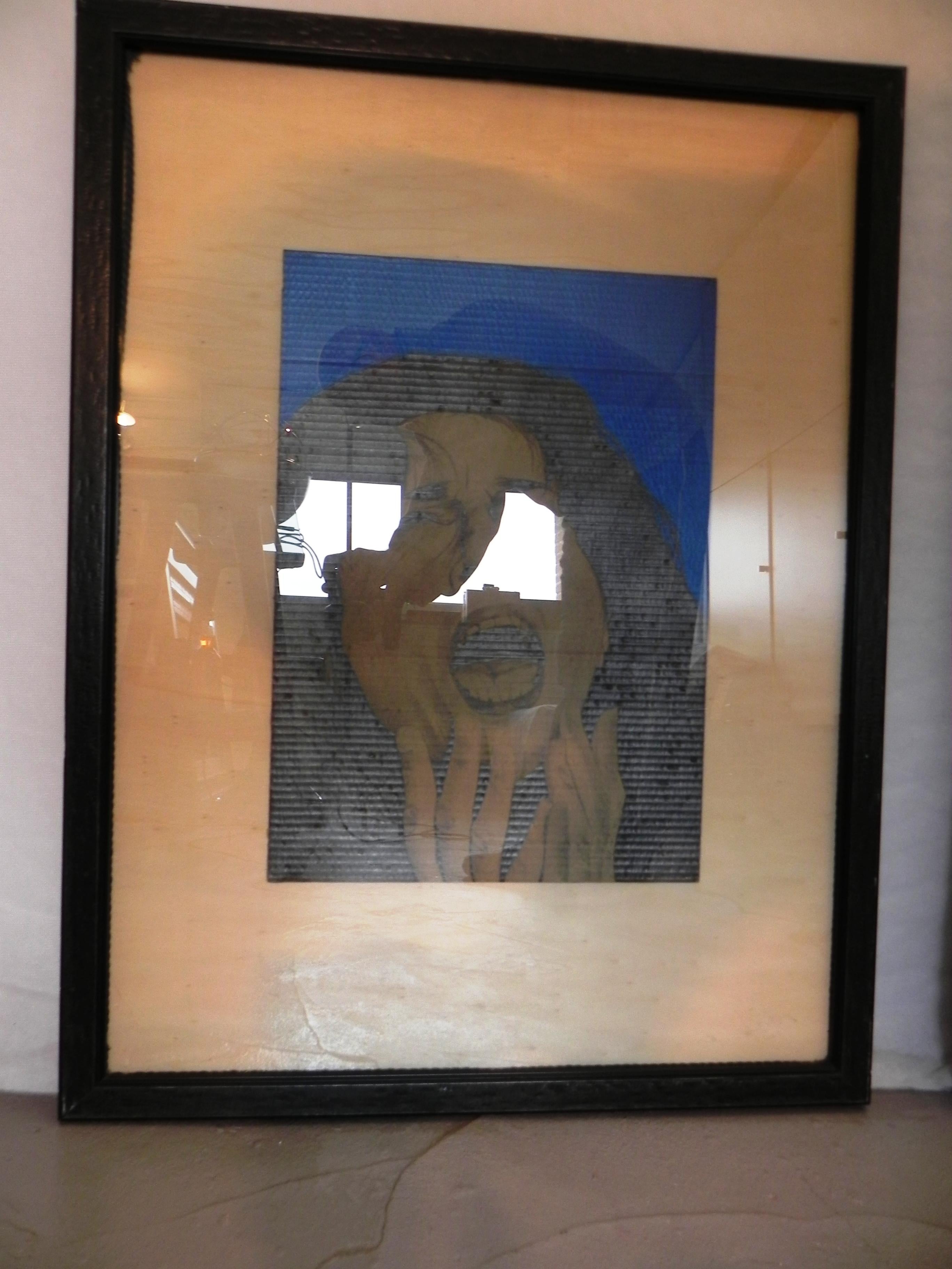 Italian 3 quadri soggetto Anna Magnani. firmati David Parenti, anni 80 For Sale