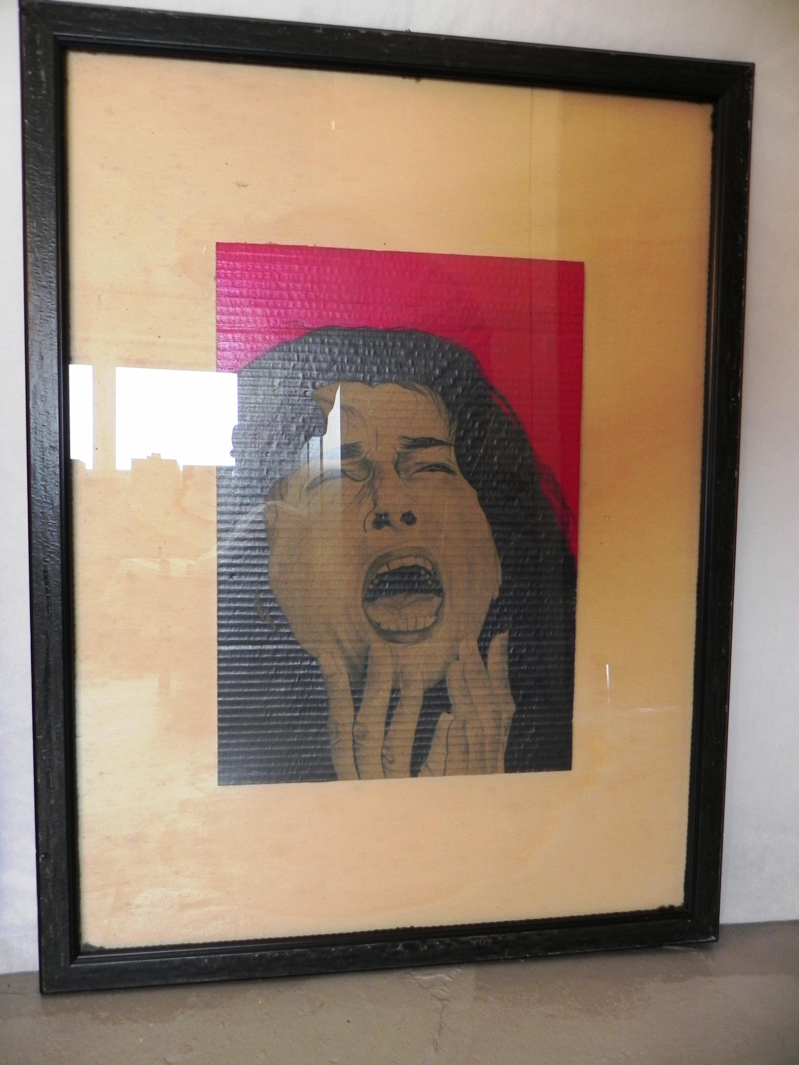 3 quadri soggetto Anna Magnani. firmati David Parenti, anni 80 In Good Condition For Sale In Felino, IT
