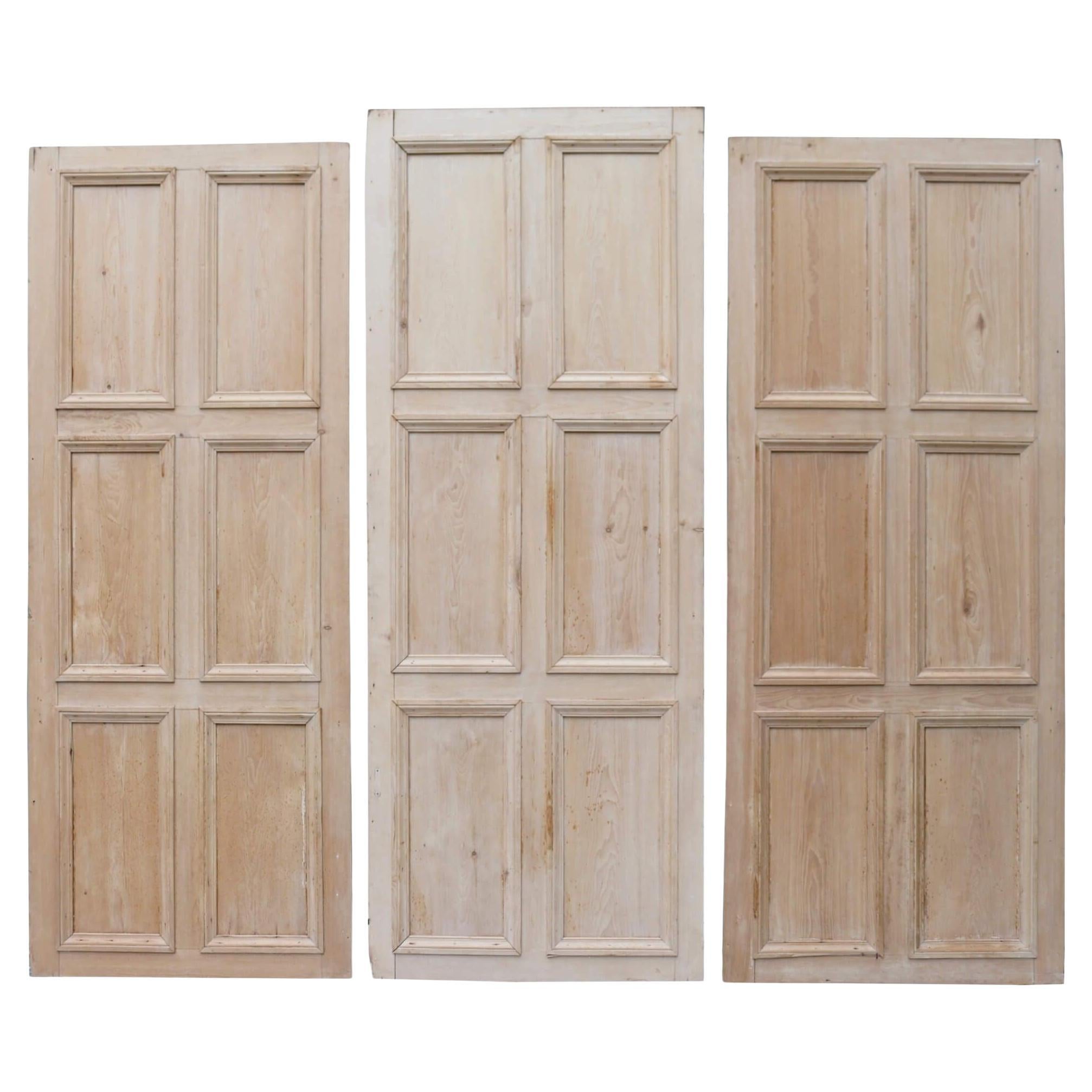 3 Reclaimed Georgian Pine Wall Panels For Sale