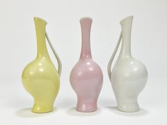 3 Rosenthal „Luise“ Midcentury Porcelain Pastel Vases, Fritz Heidenreich, German