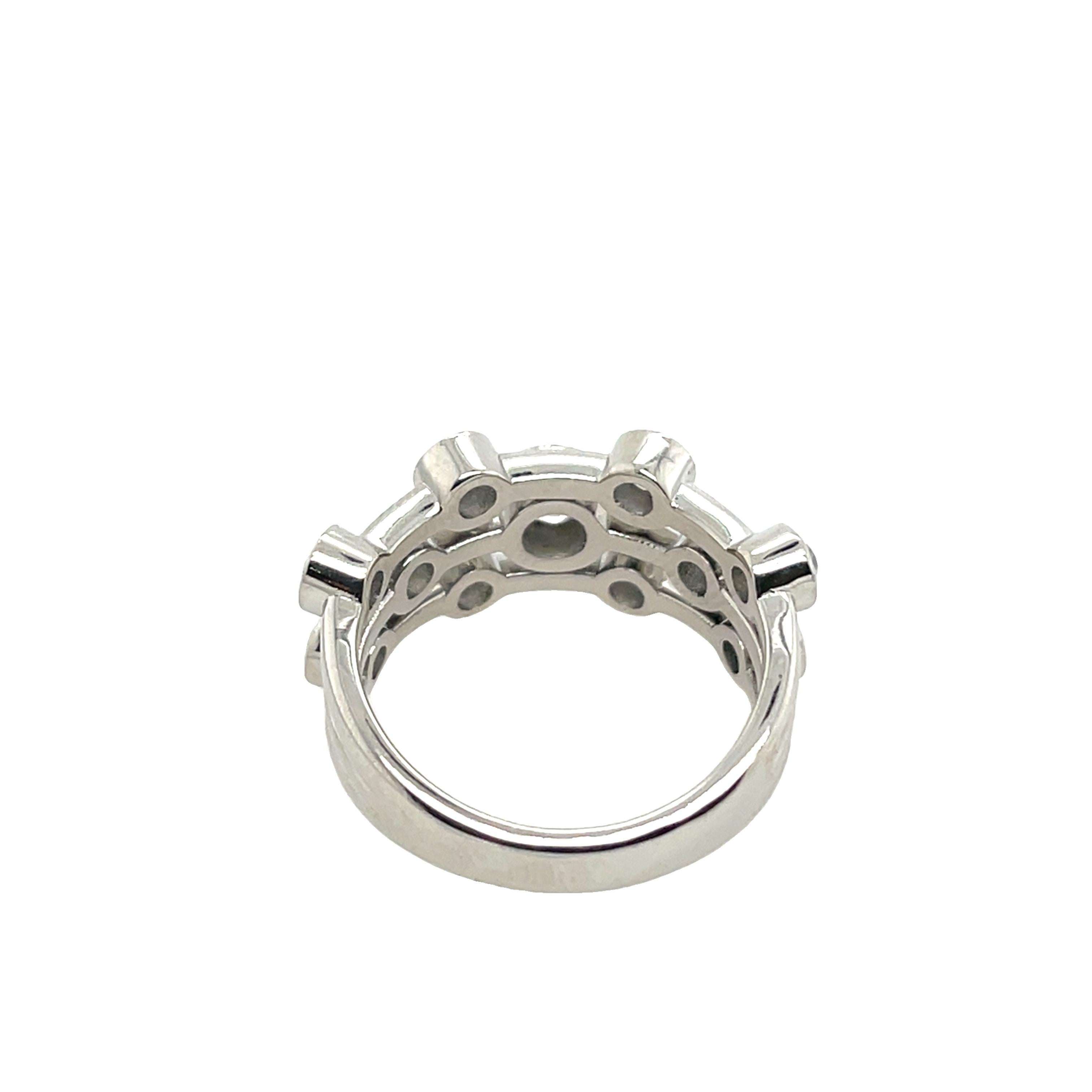 Women's 3 Row, 1.50ct Victorian Cut Diamond Ring Set in Platinum For Sale