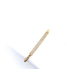 3-Row Bar Diamond Bracelet with 3mm Beads on Bracelet in 18ct Yellow Gold