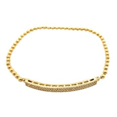Pulsera de 3 filas de diamantes con cuentas de 3 mm en oro amarillo de 18 ct