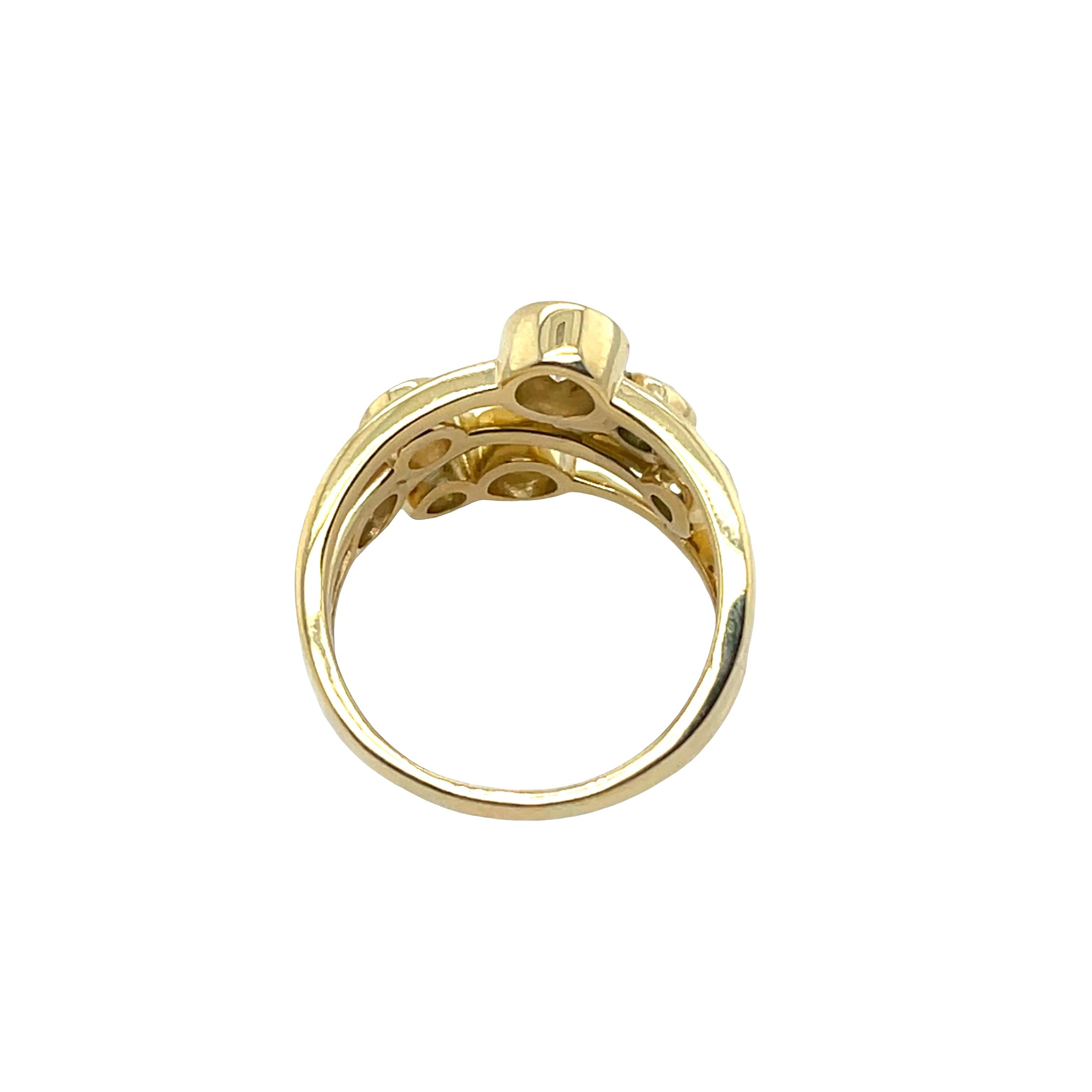 3 Row Bubble Ring Set with 7 Natural Diamonds in 18ct Yellow Gold Neuf - En vente à London, GB