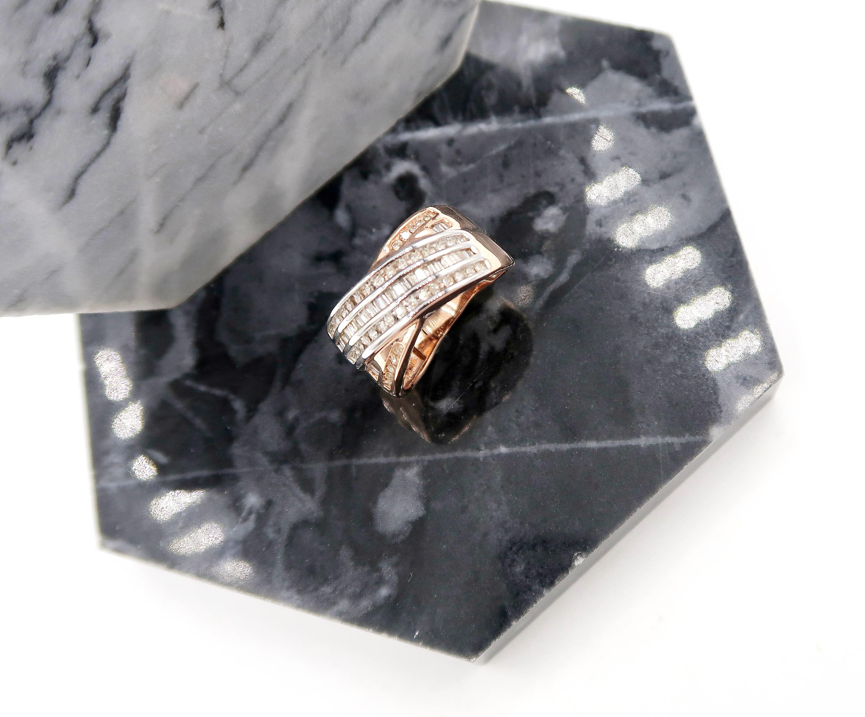 crossover diamond ring