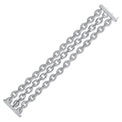 18kt White Gold and Diamond Chain Link Bracelet 