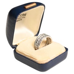 3 Row Diamond Eternity Band. 3 Carats H VS Brilliant Round Wedding Ring Platinum