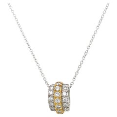 3-Row Diamond Pendant with 18ct Gold Chain in 18ct Yellow & White Gold