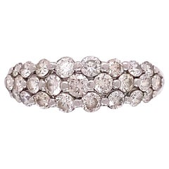 3 Row Diamond Platinum Band Ring