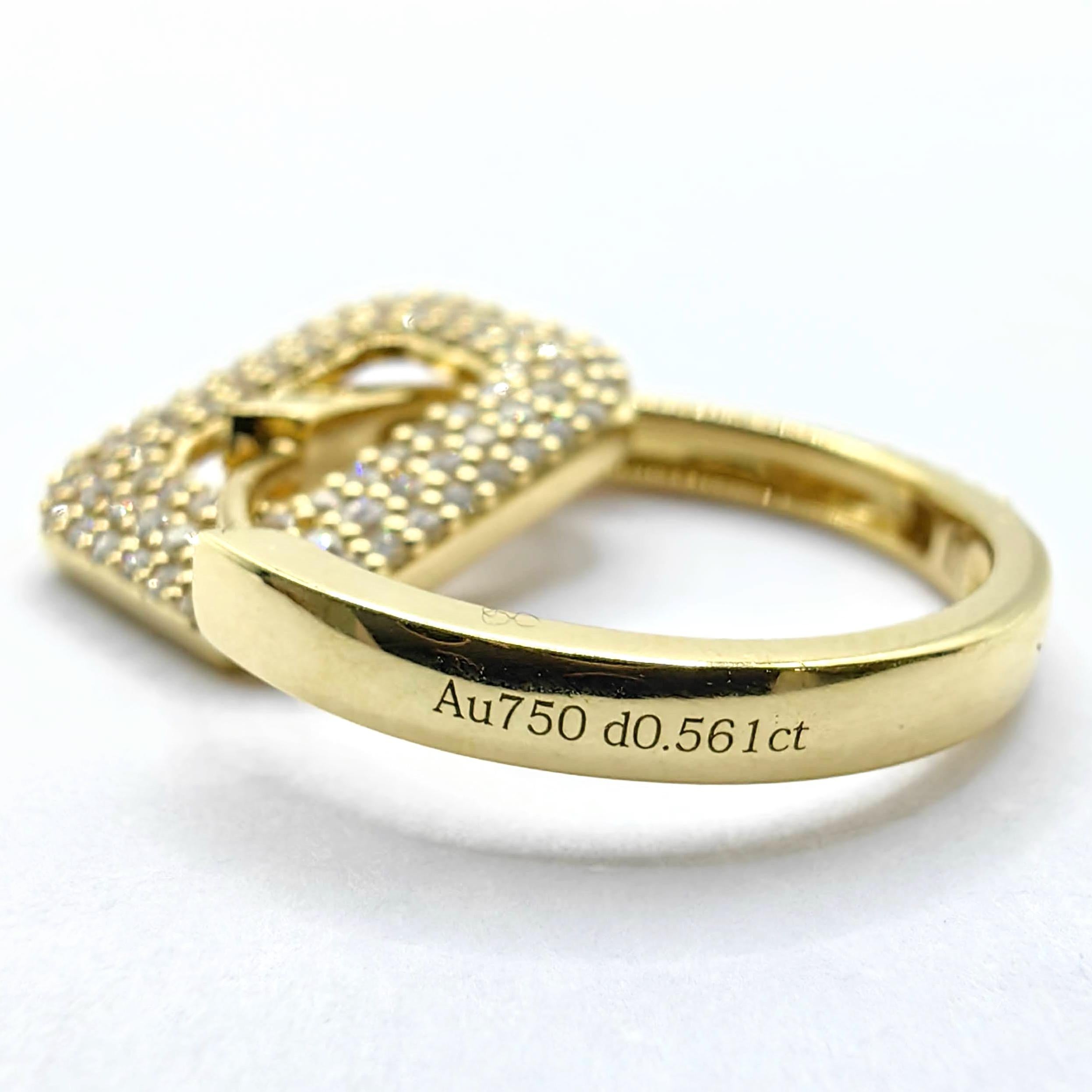 Boucles d'oreilles pendantes en or jaune 18 carats avec pavé de diamants octogonaux à 3 rangs de diamants ronds taillés en brillant en vente 8