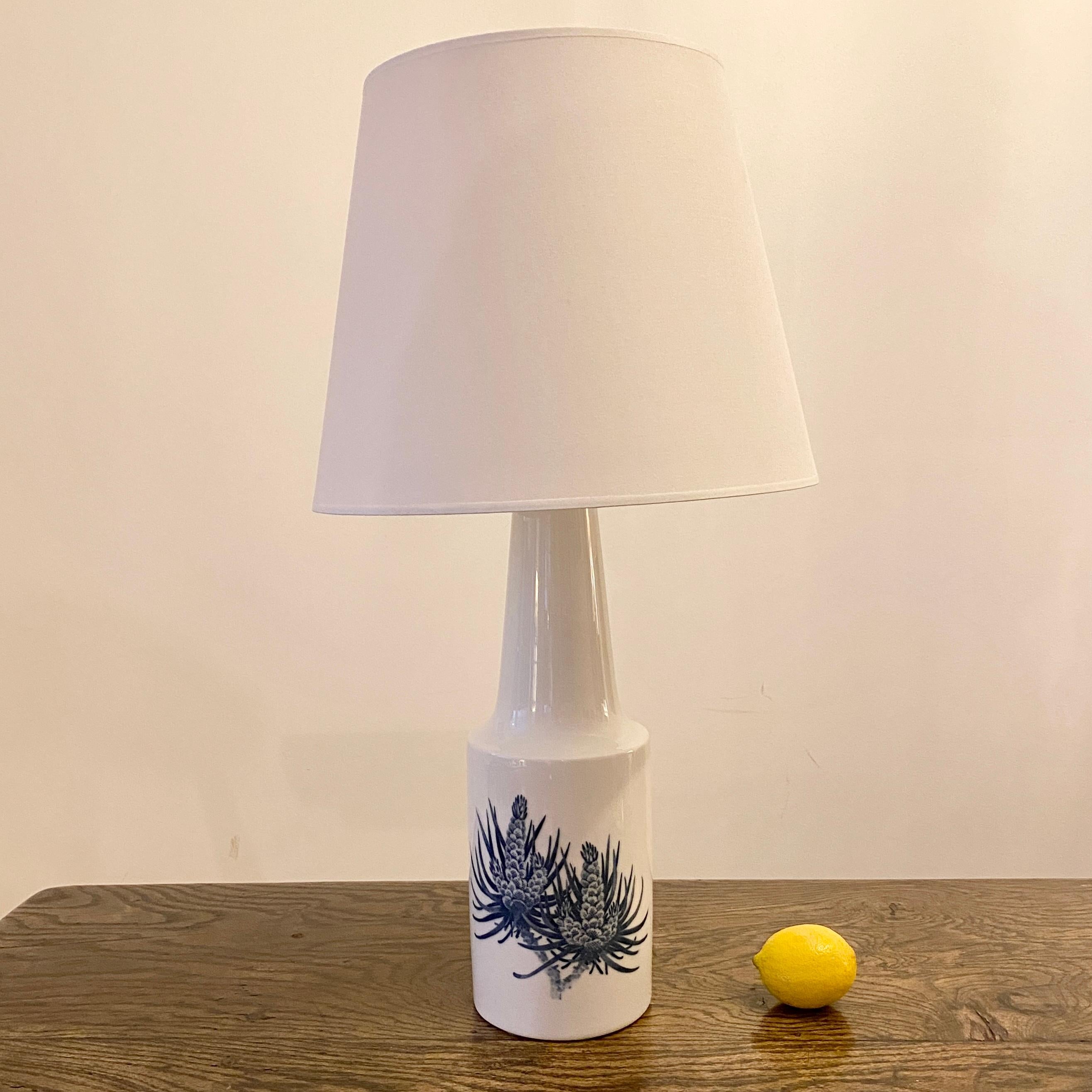 3 Royal Copenhagen Porcelain Table Lamps with Blue Conifer Cone by Fog & Mørup  For Sale 1