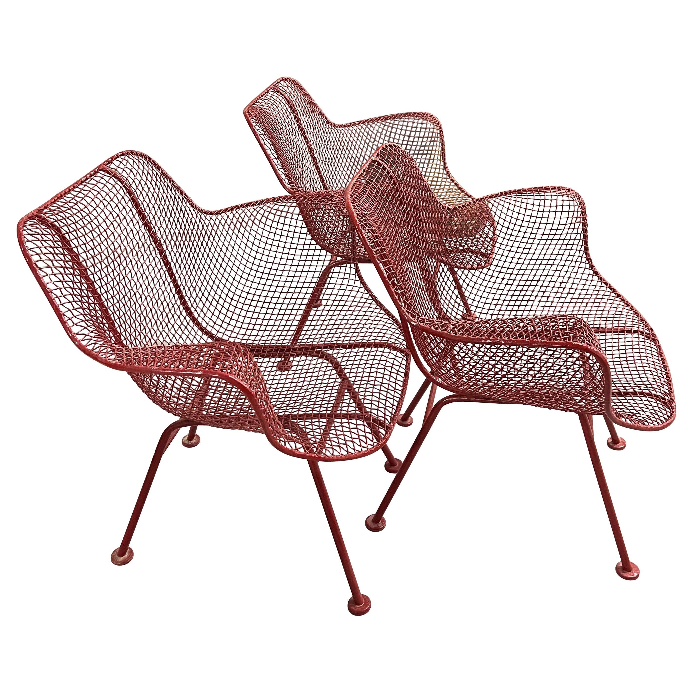 3 Russell Woodard Sculptura Armchairs in Red