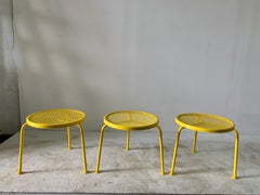 3 Salterini Canary Yellow Stools/ Tables