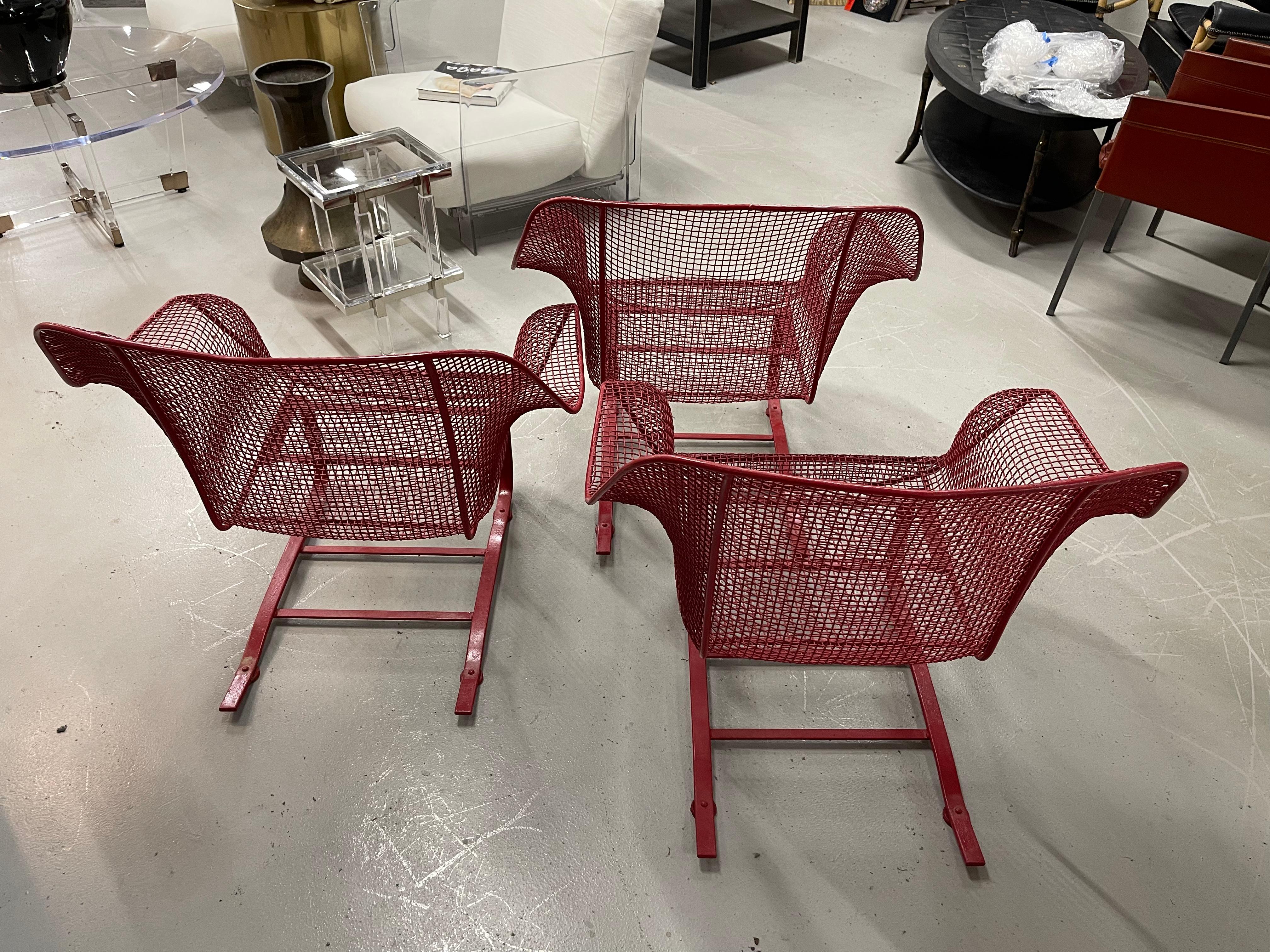 American 3 Sculptura Red Lounge Chairs
