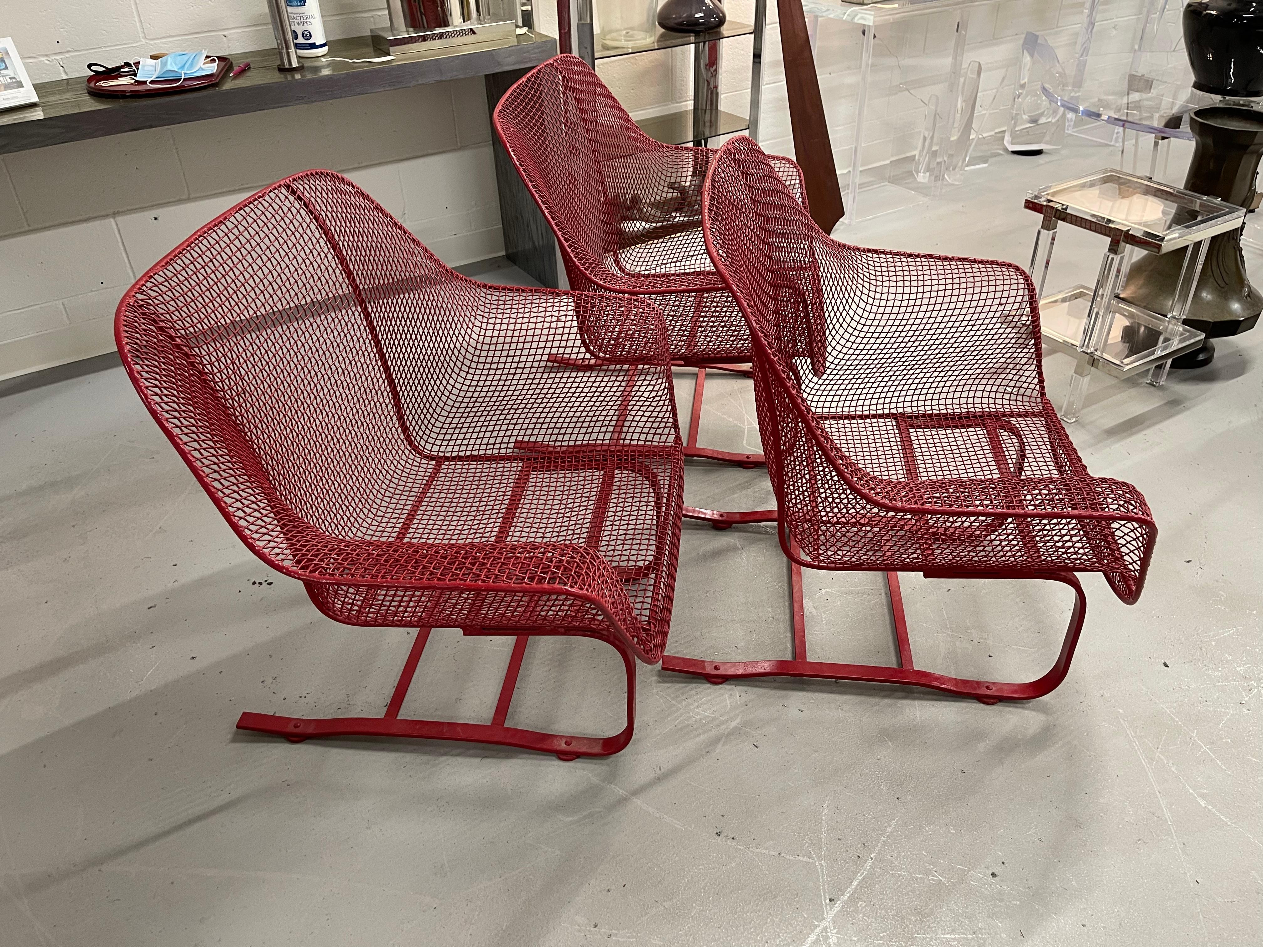 3 Sculptura Red Lounge Chairs In Good Condition In Palm Springs, CA