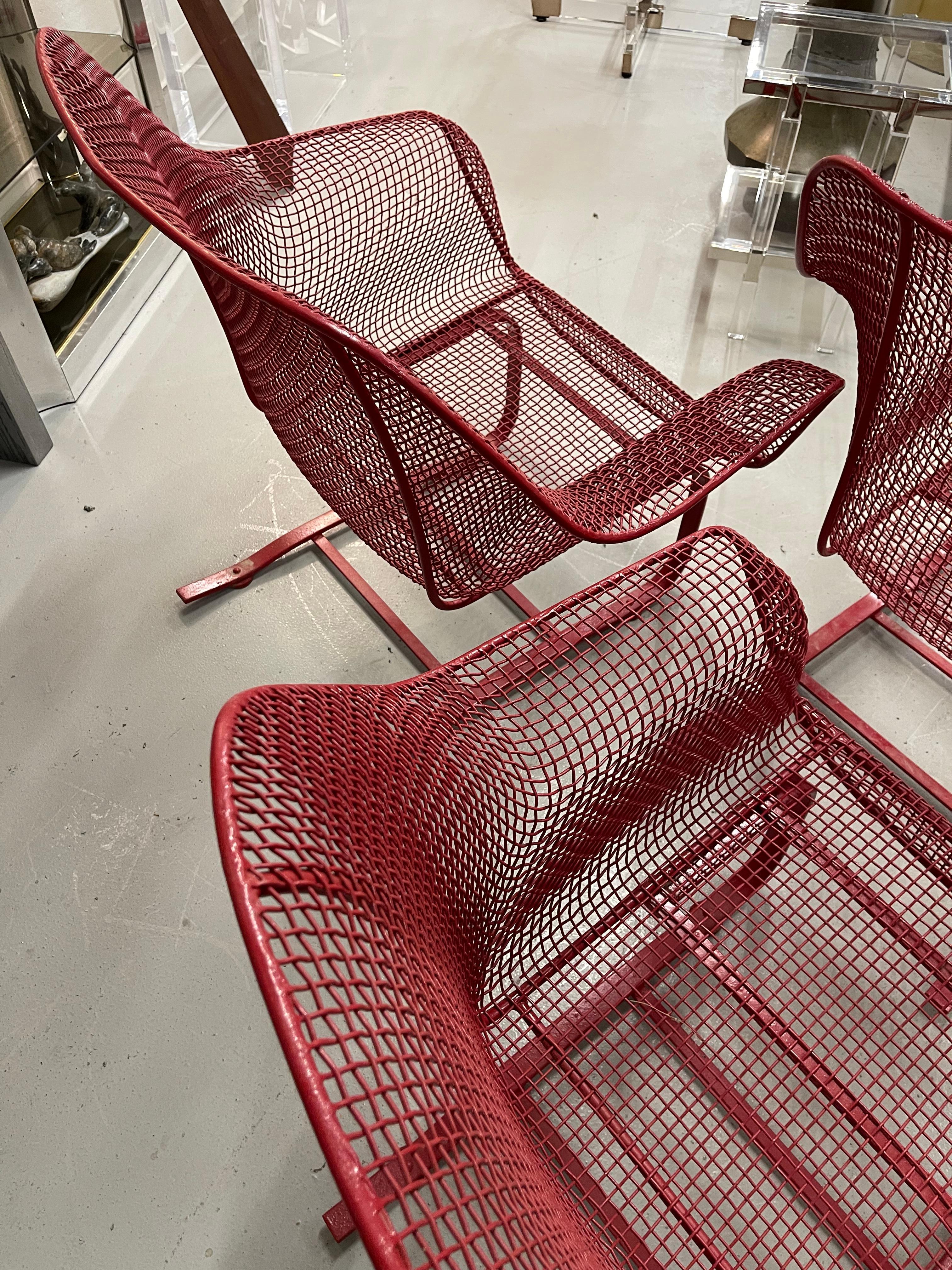 Iron 3 Sculptura Red Lounge Chairs