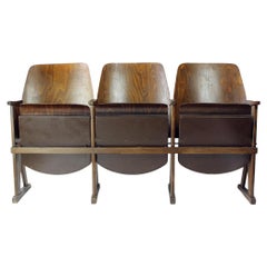 3 Seat Cinema Bench By Ton 1950s