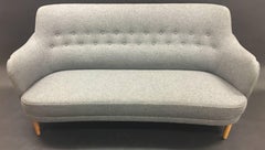 Three-Seat Sofa by Carl Malmsten for OH Sjogren in Fresh New Grey Wool