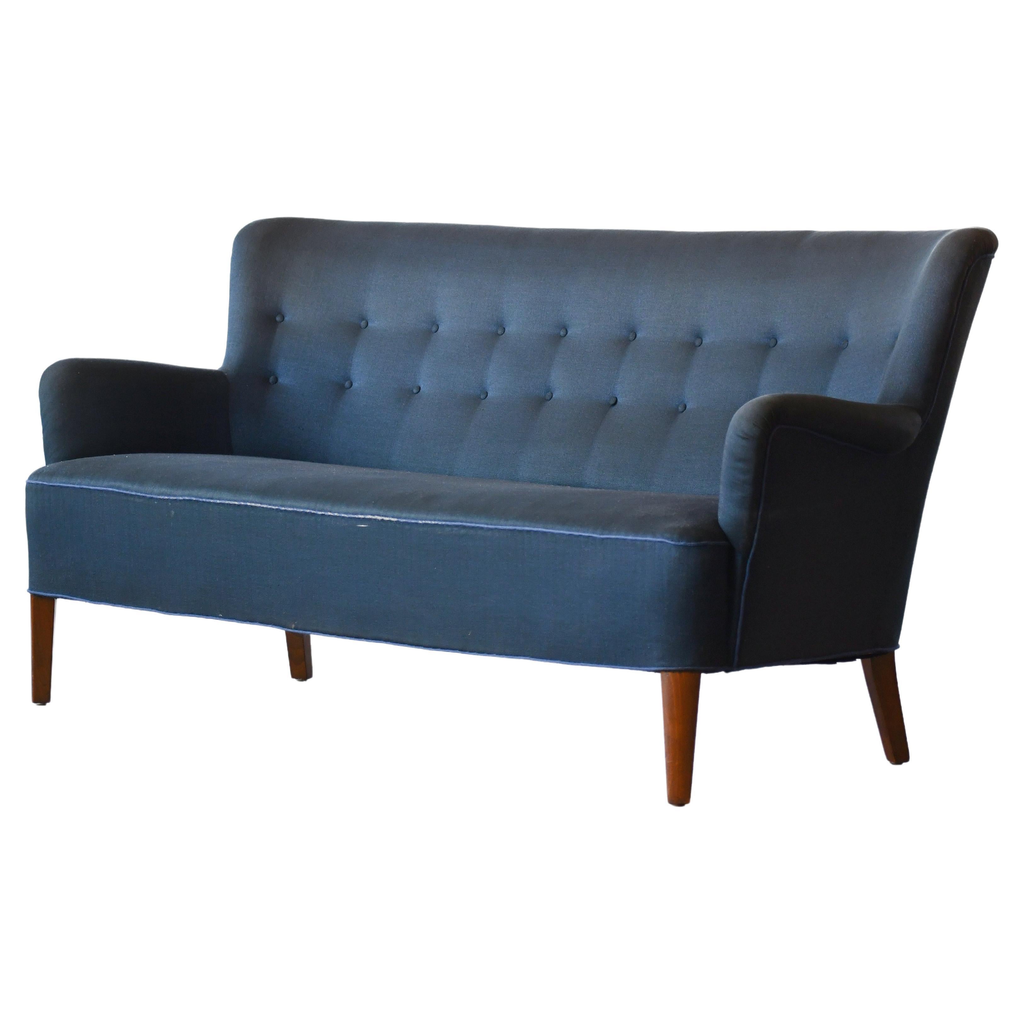  3-Seat Sofa for Fritz Hansen by Orla Mølgaard-Nielsen, Denmark 1940s For Sale