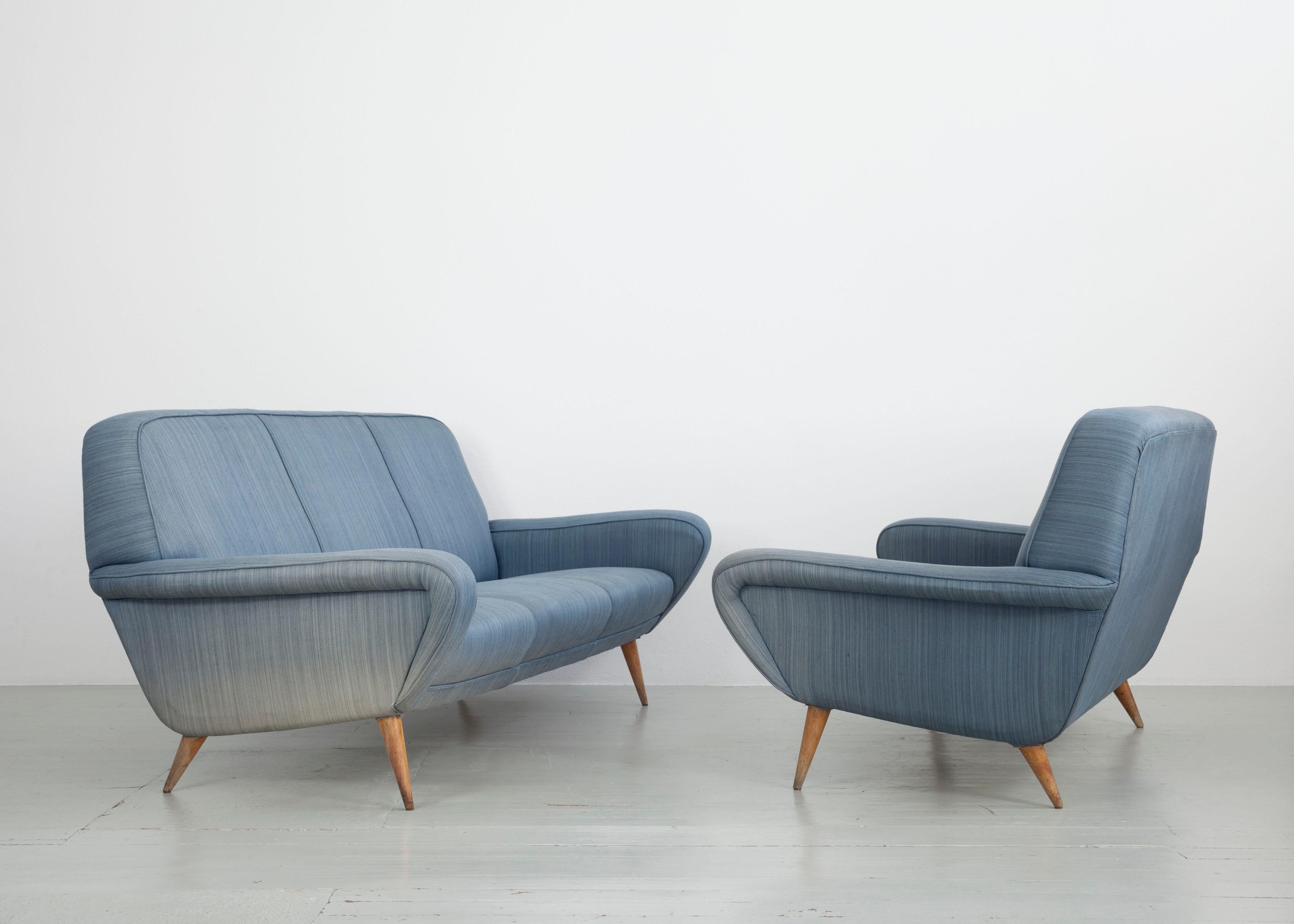 3-Sitz-Sofa Modell „830“ im Design Gianfranco Frattini, Cassina, 1950er Jahre (Moderne der Mitte des Jahrhunderts) im Angebot