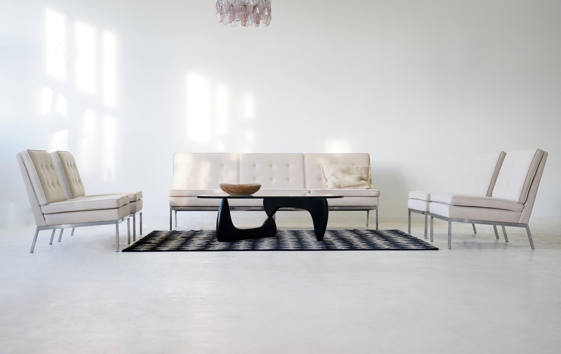 3 Seater 4 Chair By Florence Knoll International Model 65