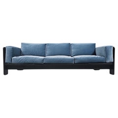3-Seater Bastiano Sofa in blue velvet by Afra & Tobia Scarpa for Knoll, 1960s