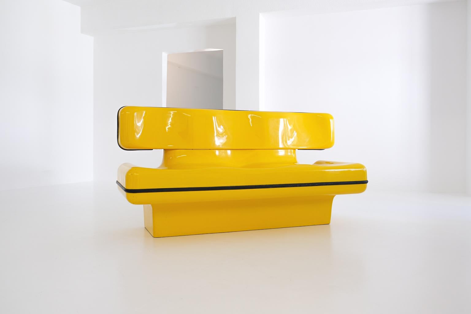 Space Age 3 seater bench by Dominque Prevot & Jean-Luch Favriau for Édition France Design For Sale