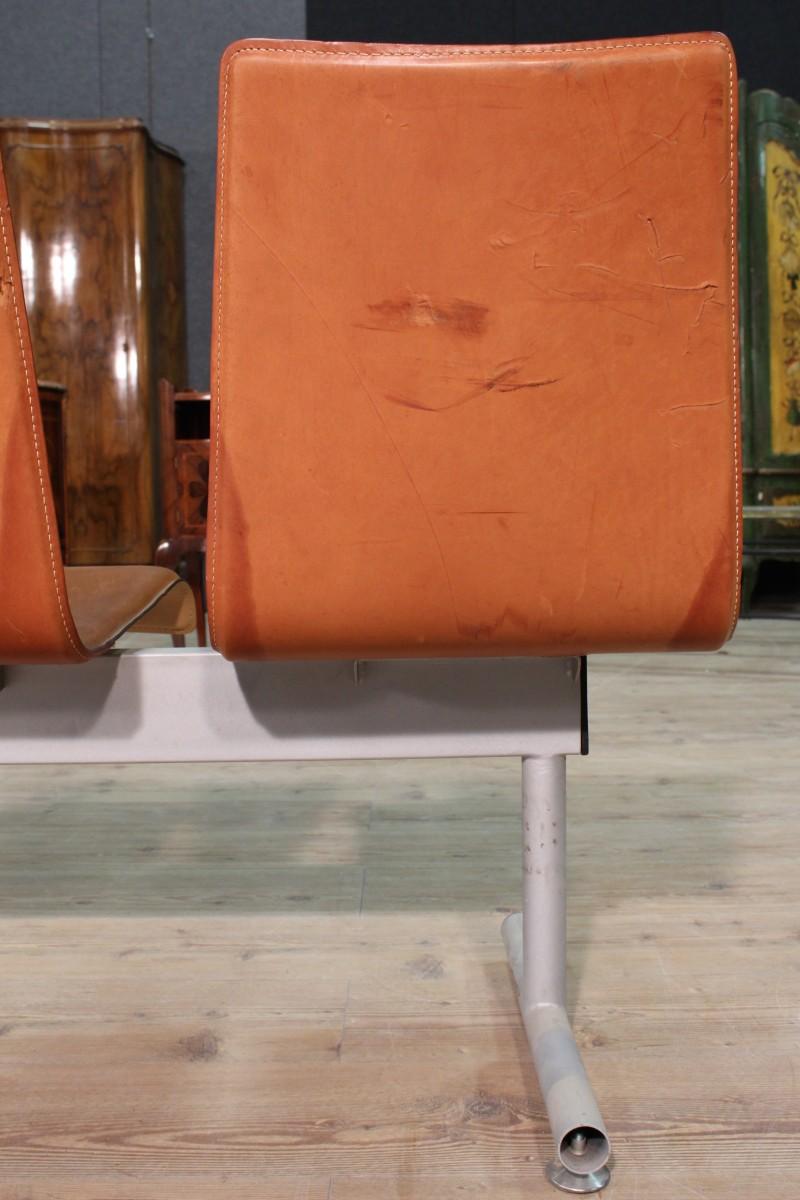 3-Seat Bench with Metal Table, 20th Century For Sale 5
