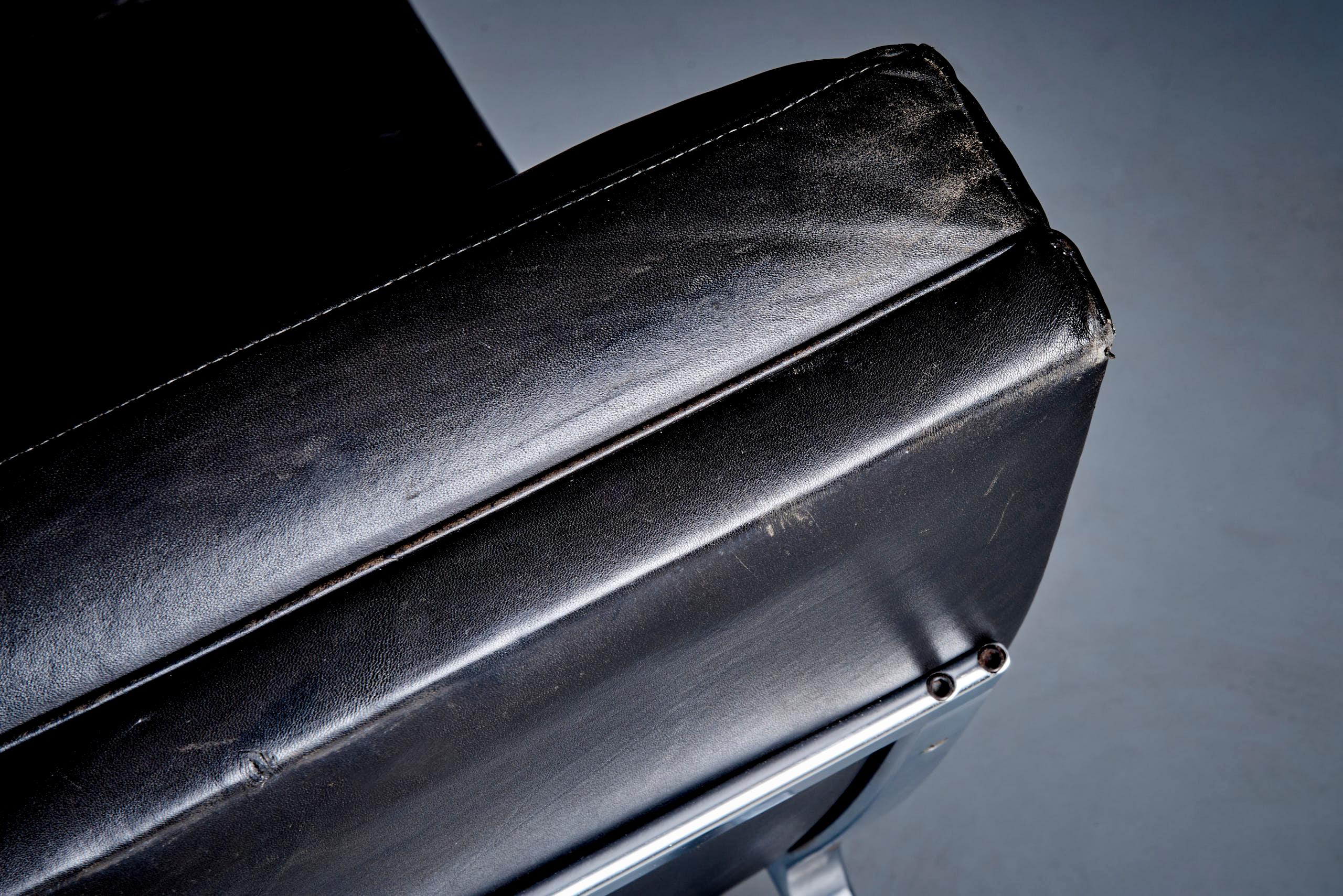 3-Sitzer Schwarzes Leder Horst Brüning Sofa für Kill International, Deutschland 1960s im Angebot 3