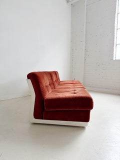 3 Seater Brick Red Modular Soda in the style of Mario Bellini, 70's
