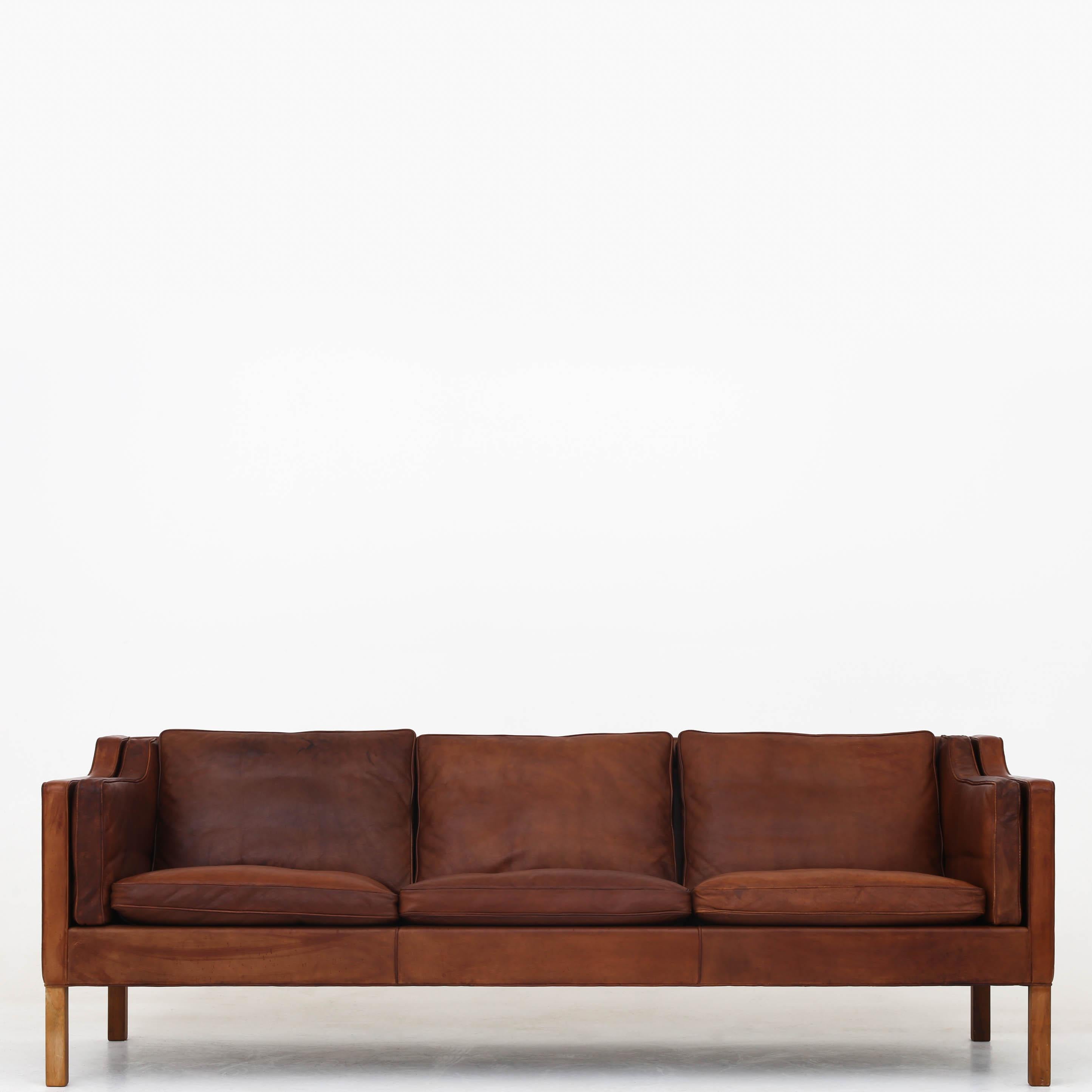Leather 3-Seater by Børge Mogensen