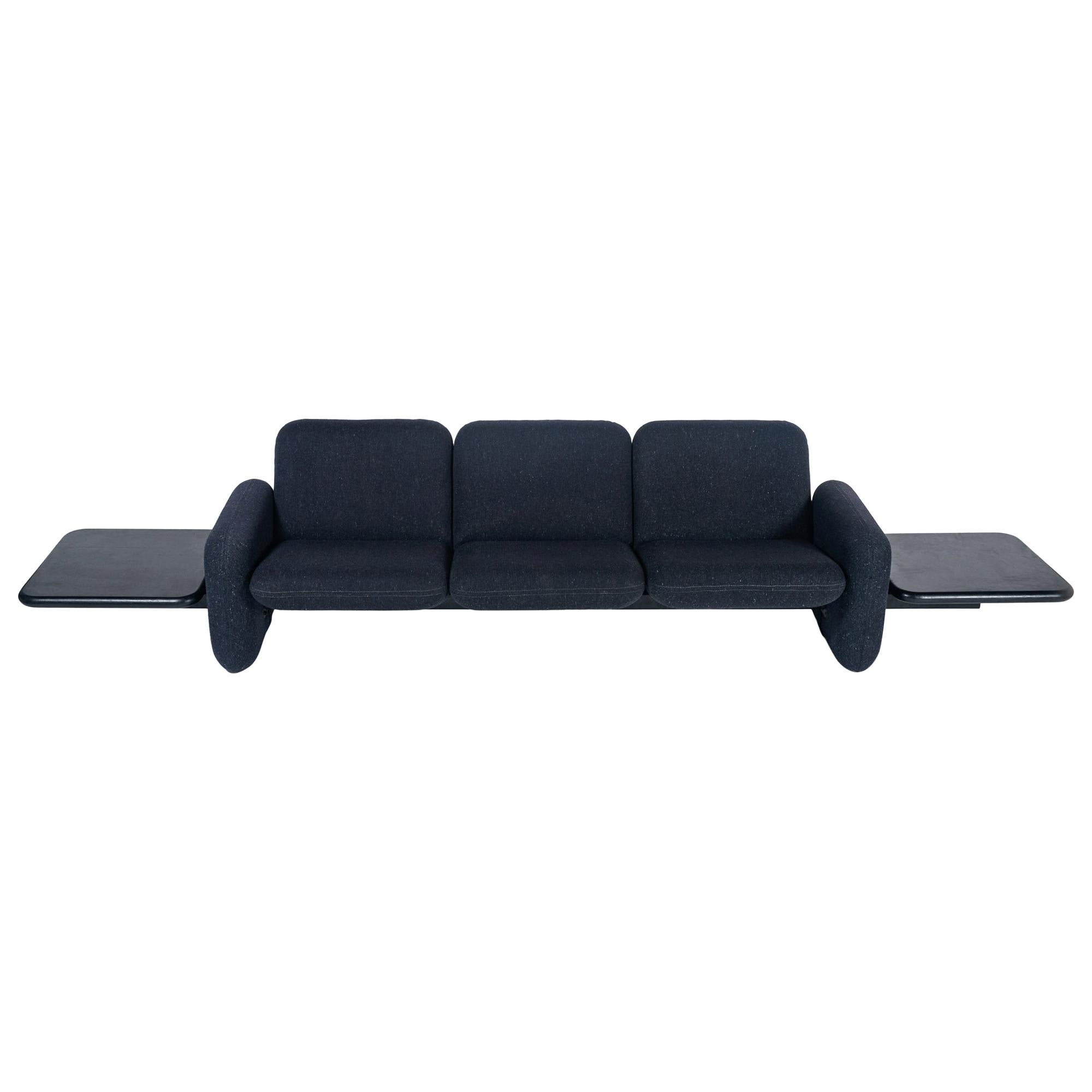 3 Seater Chiclet Sofa with Side Tables For Sale