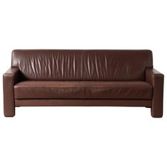 3-Seat De Sede Mid-Century Modern Patinated Brown Leather Sofa 3-Seat De Sede Mid-Century Modern Patinated Brown Leather Sofa