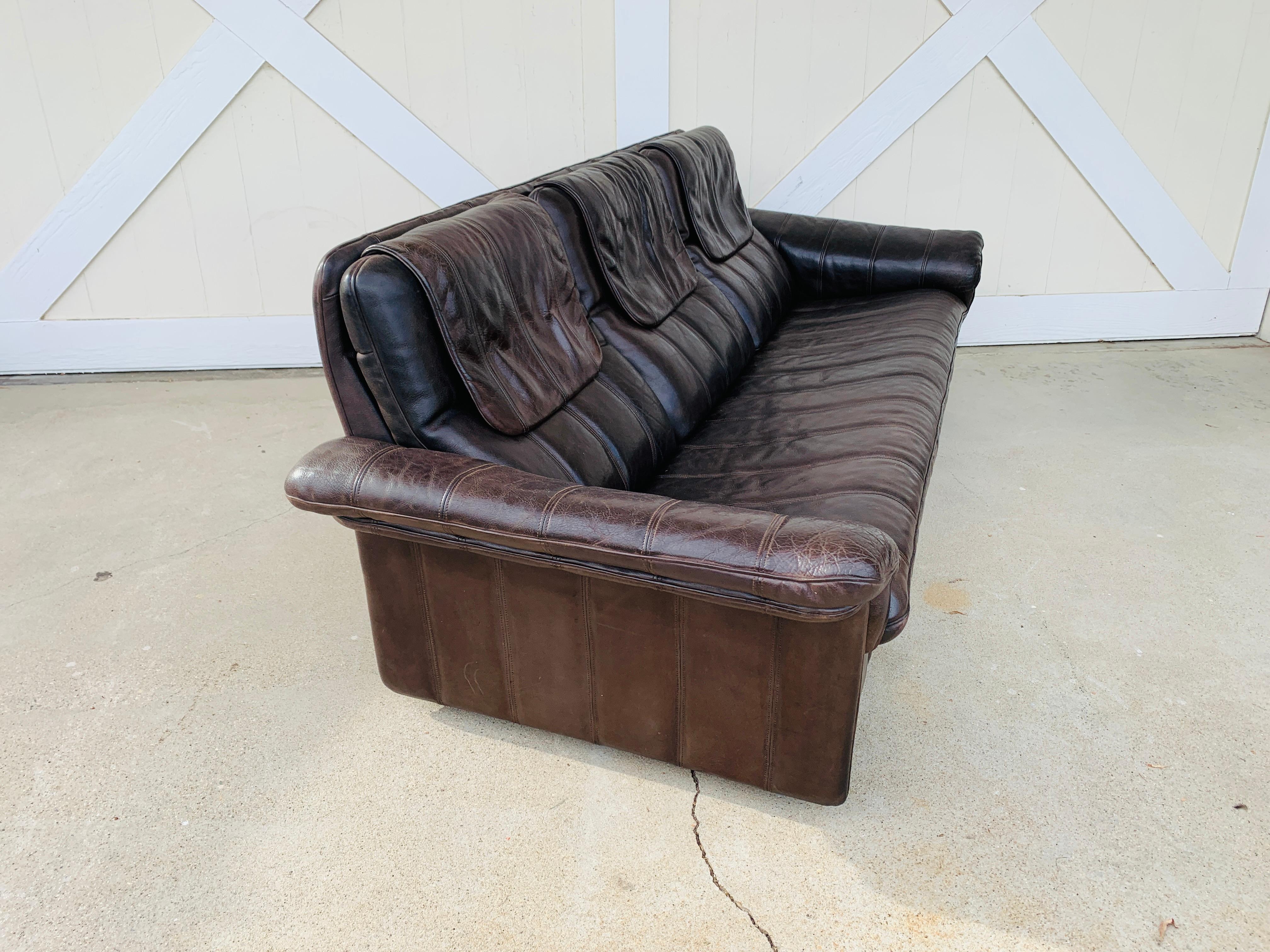 3-Seat Leather Sofa by De Sede, Switzerland 8