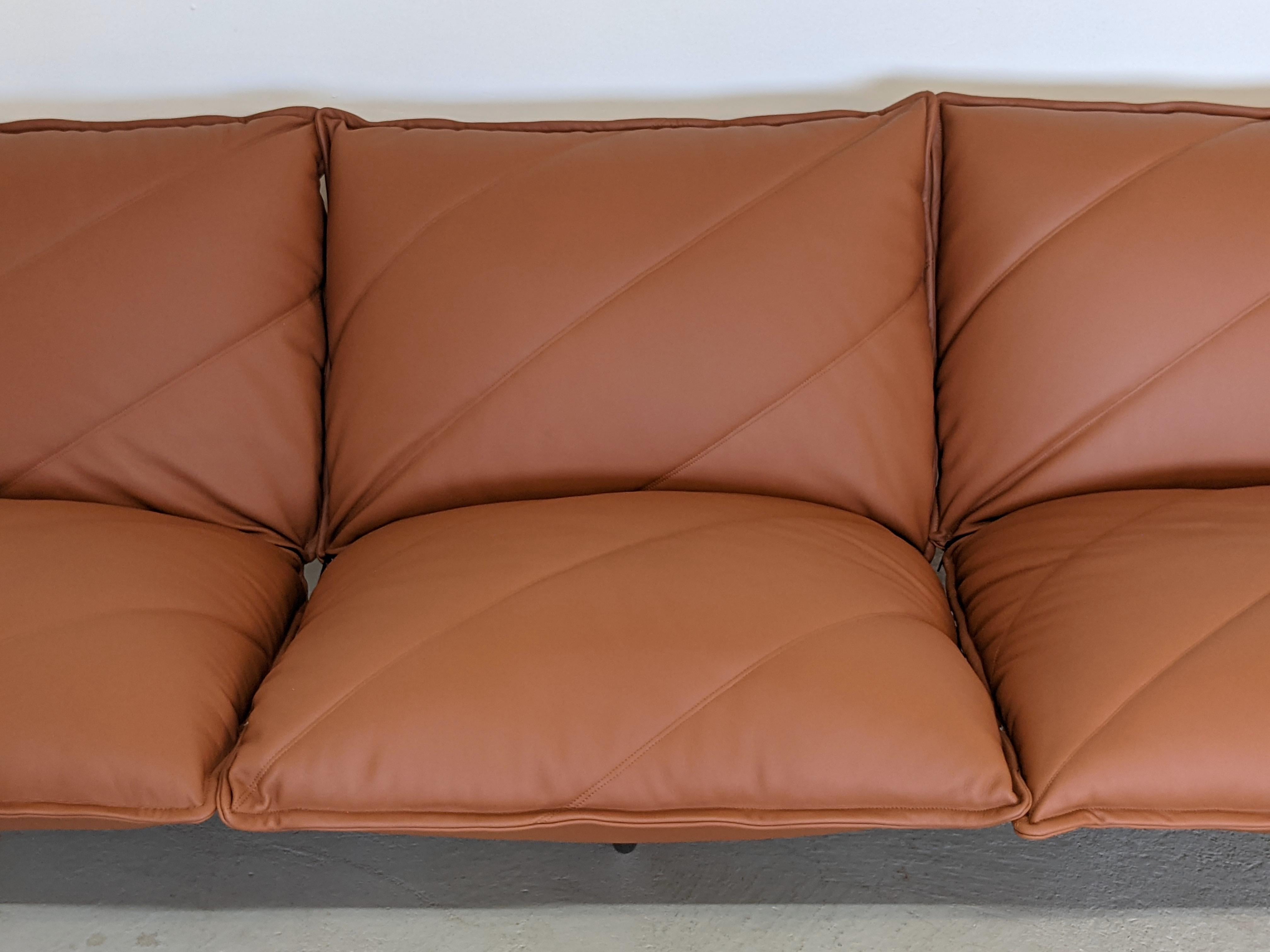 3-Seater Leather Sofa by Steiner France 1973 For Sale 7