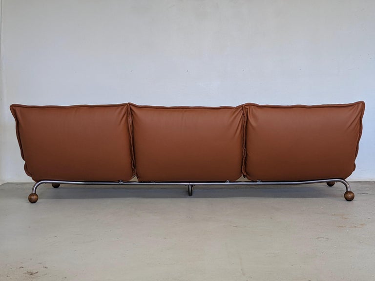 3-Seater Leather Sofa by Steiner France 1973 For Sale 8