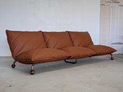 3-Sitzer-Sofa aus Leder von Steiner, Frankreich 1973