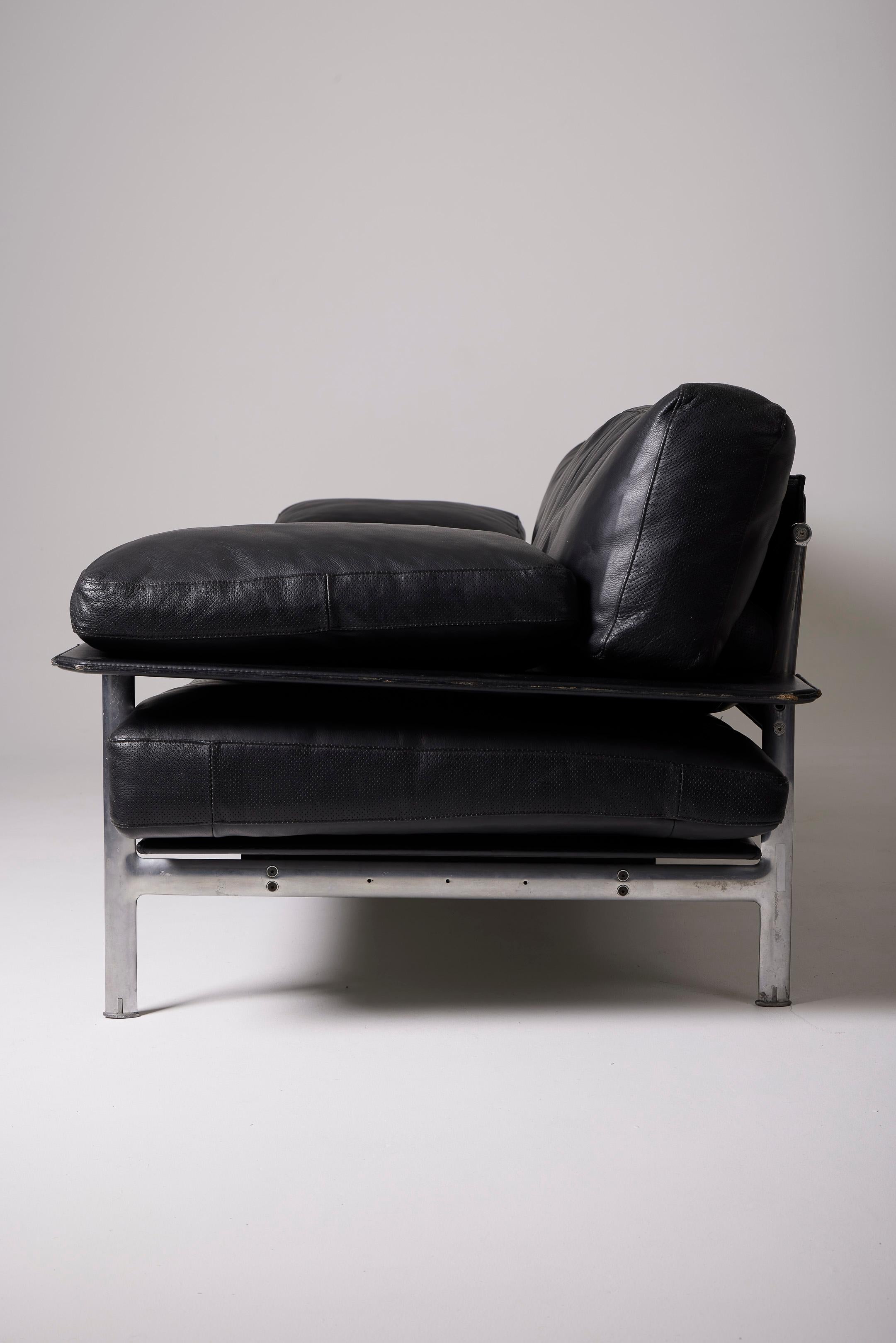 Leather  3-seater leather sofa 'Dieses' by Antonio Citterio & Paolo Nava For Sale