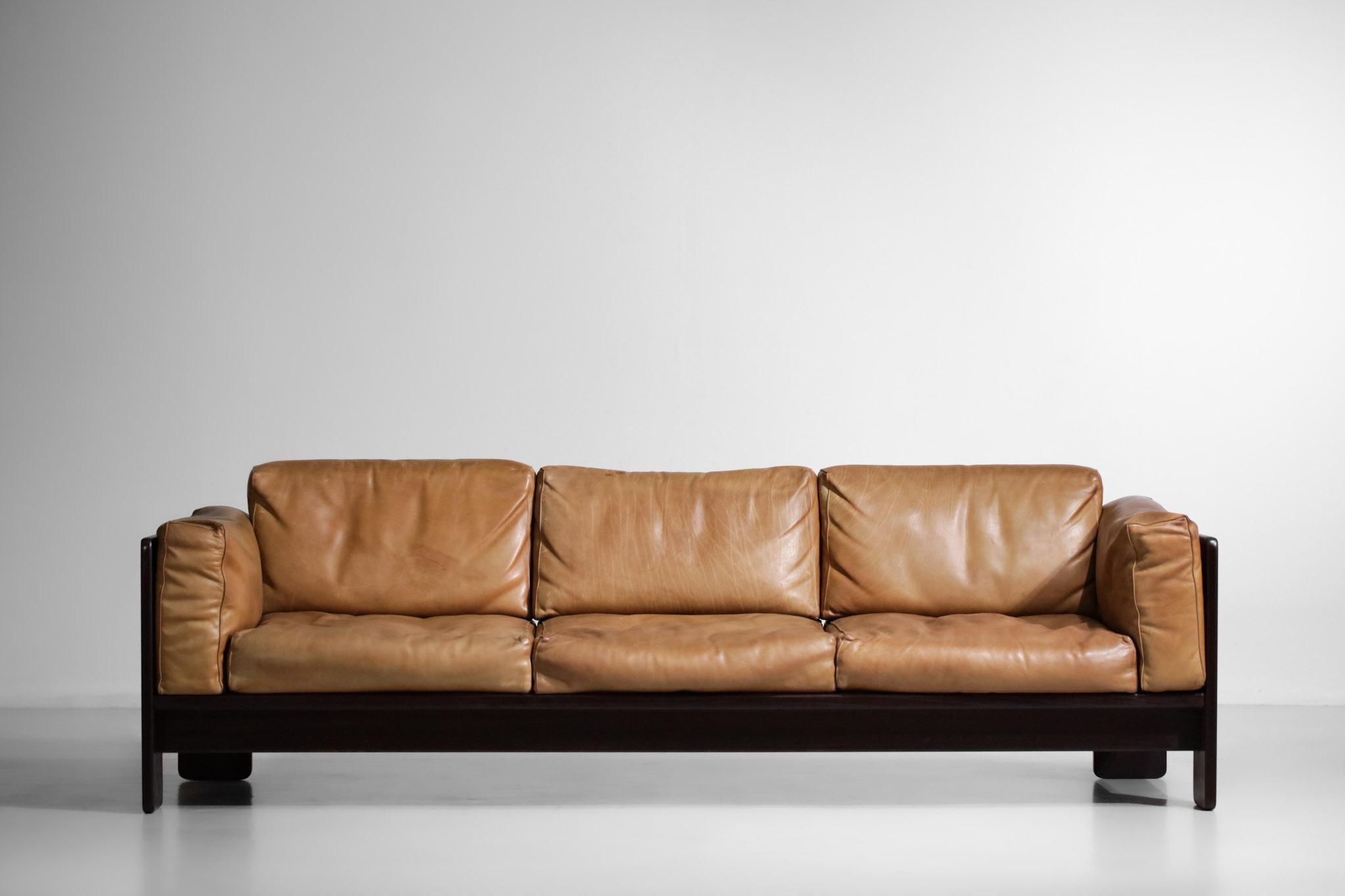 3 Seater Leather Sofa Model Bastiano by Italian Designer Tobia Arfa Scarpa 8