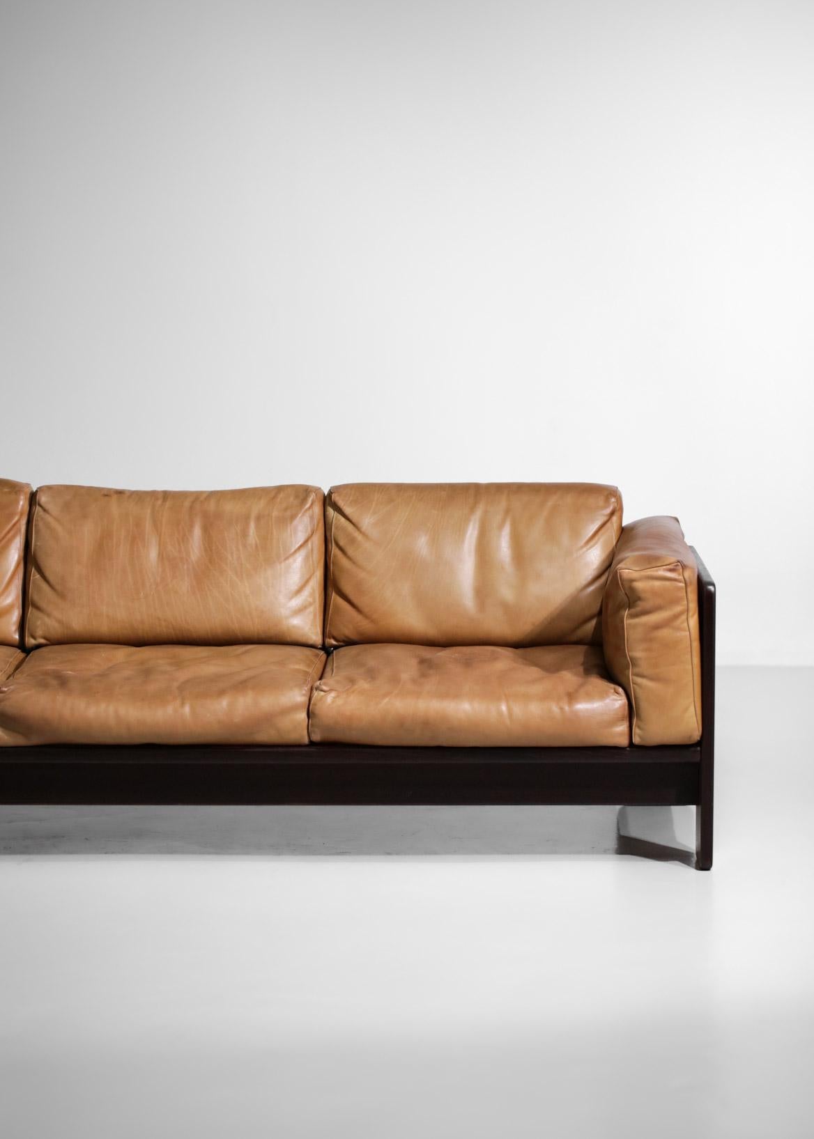 3 Seater Leather Sofa Model Bastiano by Italian Designer Tobia Arfa Scarpa 12