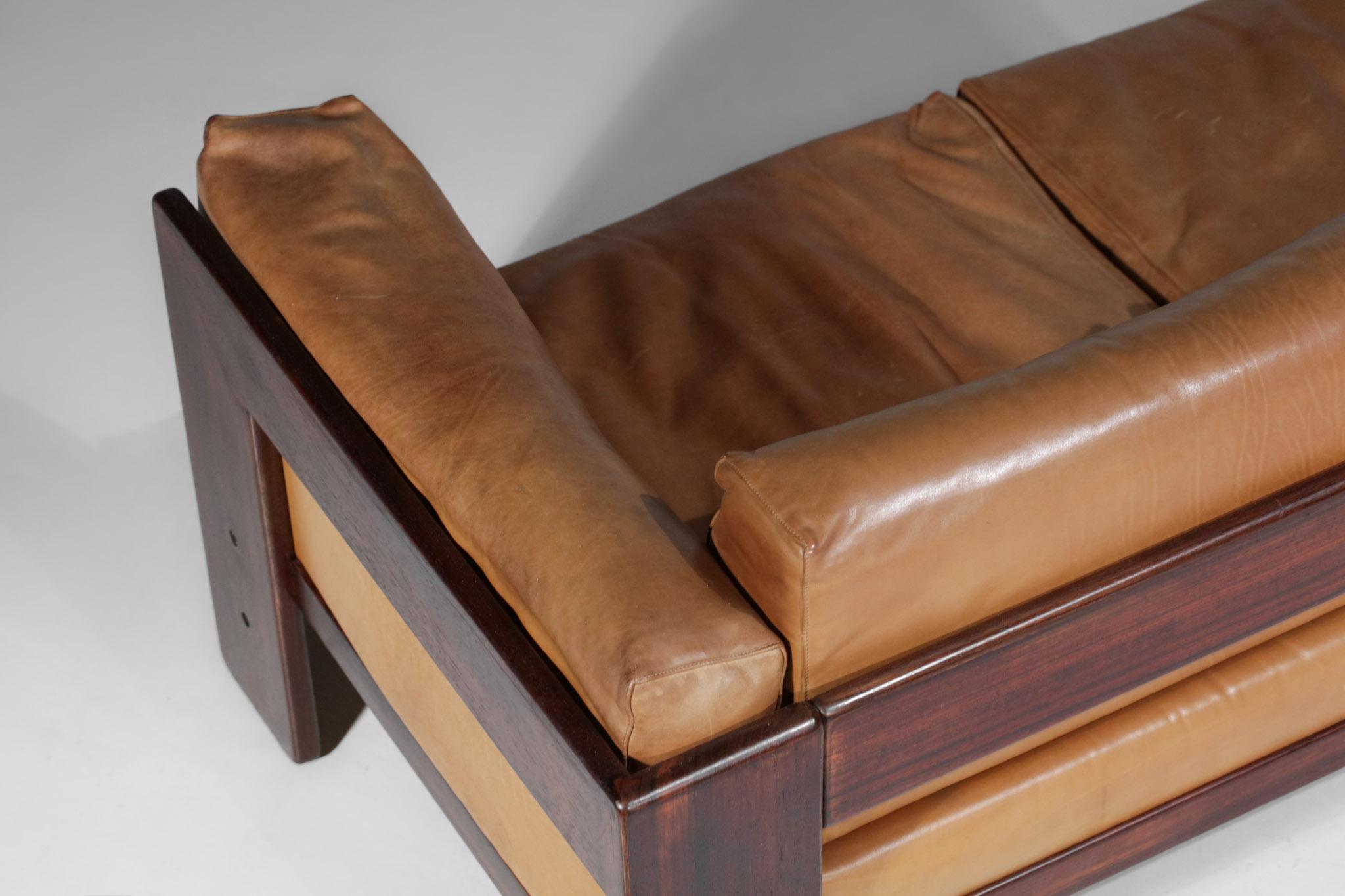 3 Seater Leather Sofa Model Bastiano by Italian Designer Tobia Arfa Scarpa 1