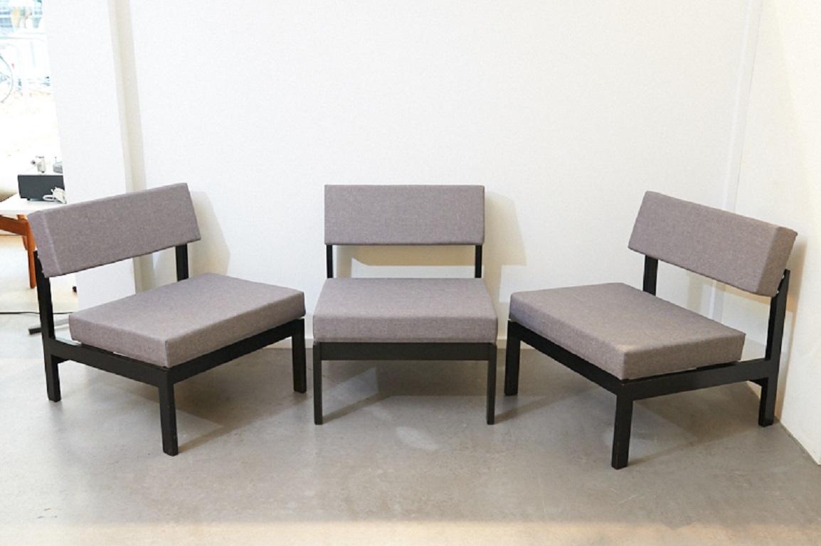 Restored: 3-seat sofa / armchair group, Design: Willy Guhl (Switzerland) 1959 for Dietiker & Co. , Swiss design icon in the spirit of 