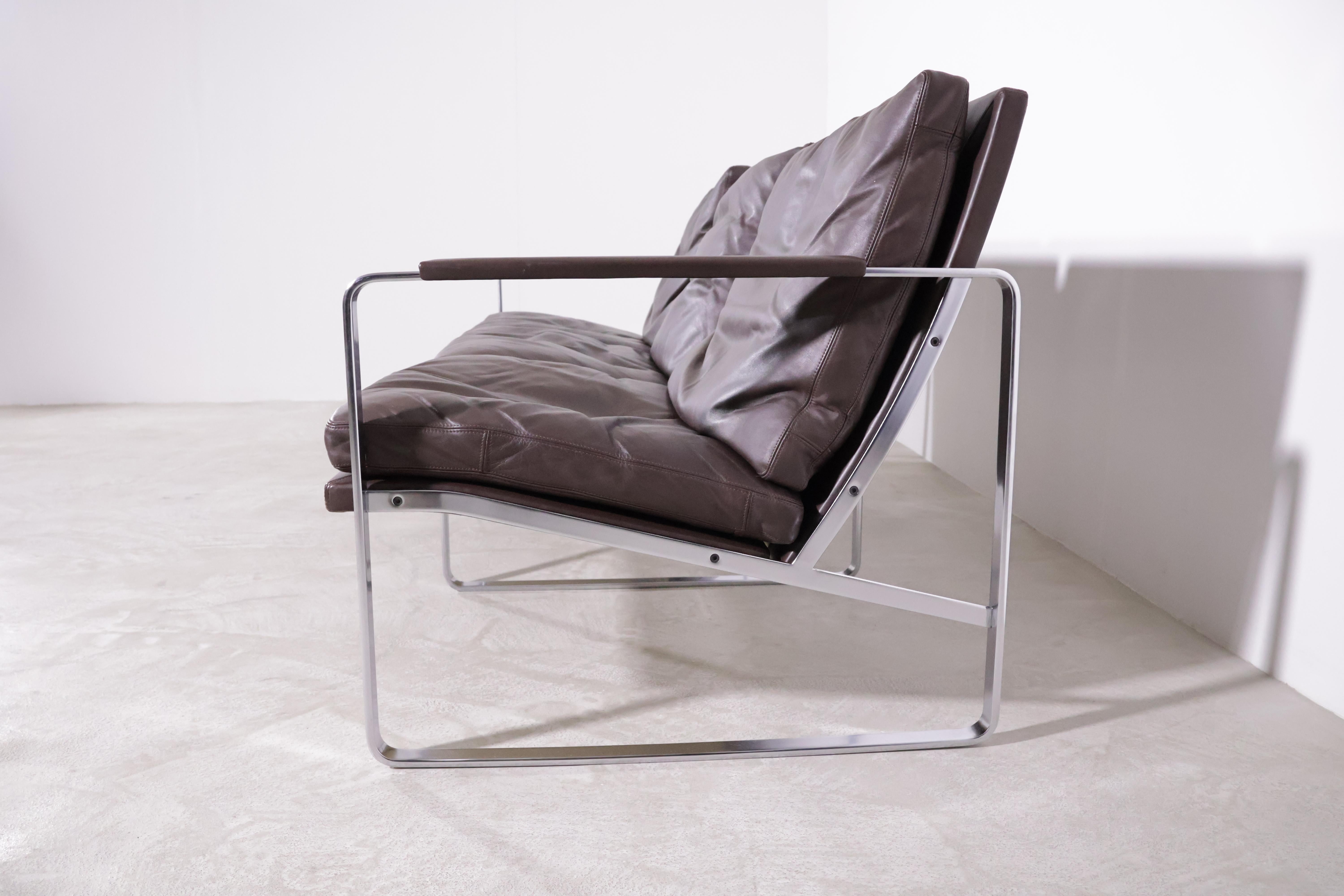 Metal 3-seater sofa by Preben Fabricius & Jørgen Kastholm for Arnold Exclusiv For Sale