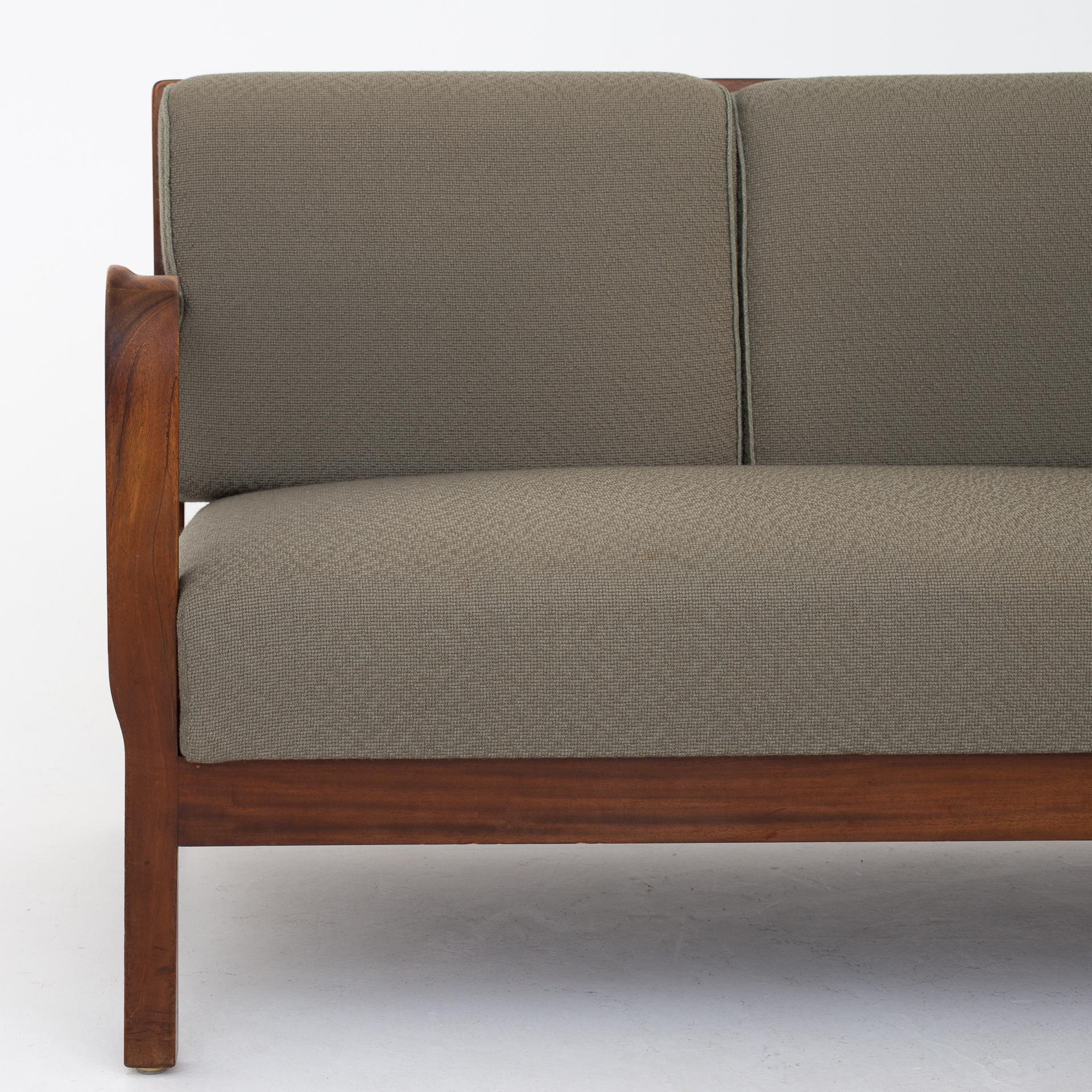 Patinated 3-Seat Sofa by Tove & Edvard Kindt Larsen