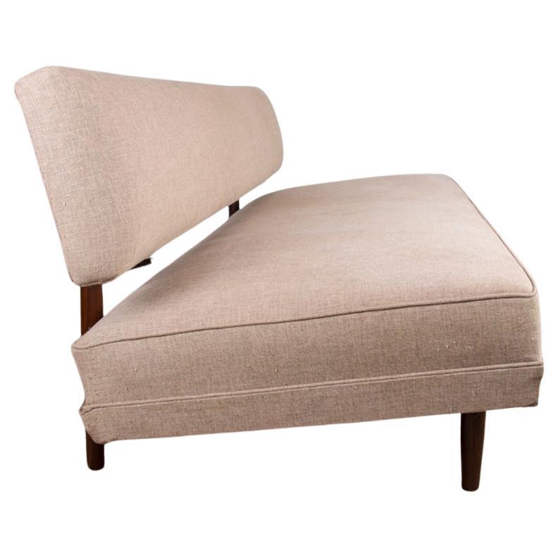 Canapé 3 places, Daybed, teck danois et tissu 1960.