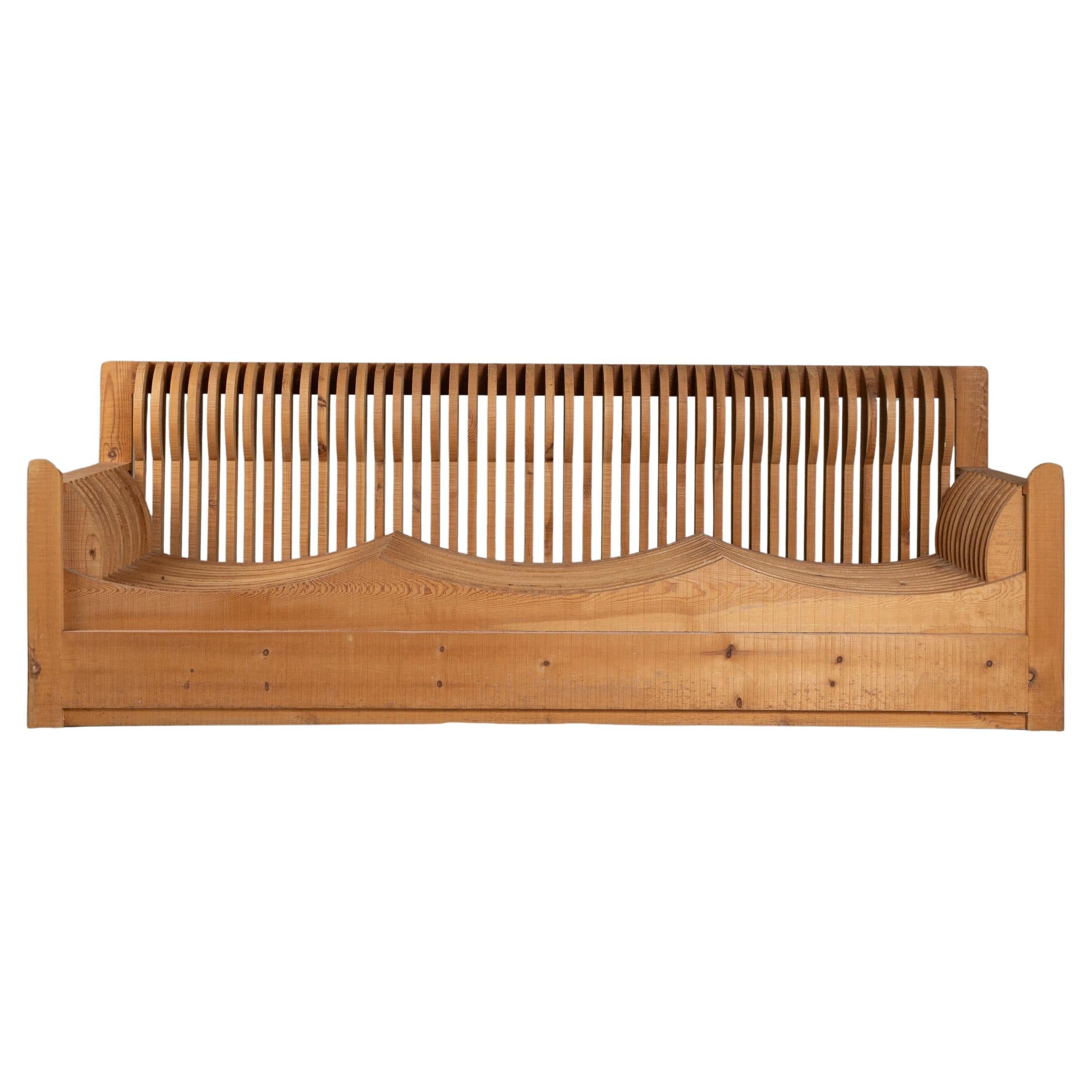 3-seater sofa from the “Mobili nella Valle” series by Mario Ceroli for Poltronov For Sale