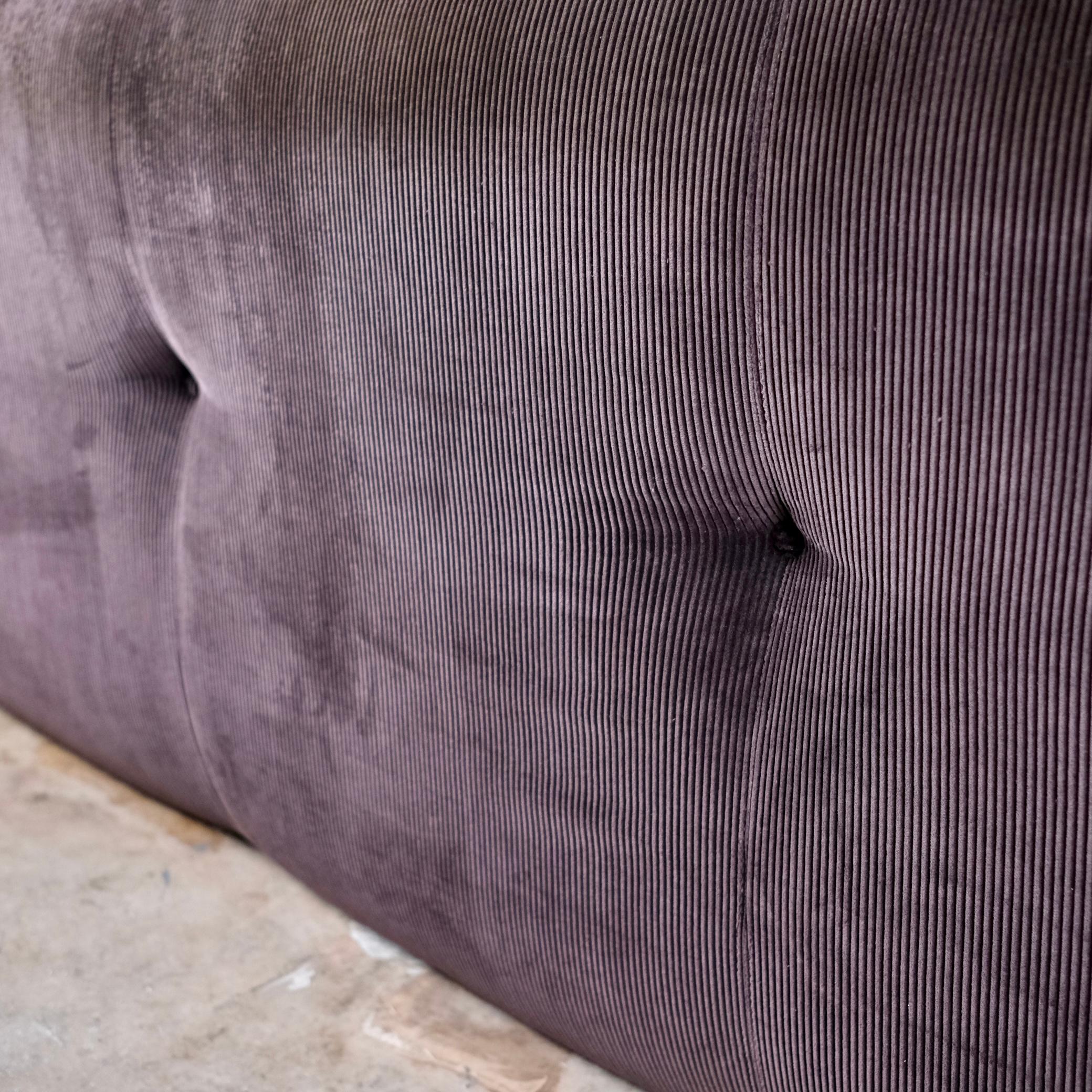 Sofá 3 plazas original de pana marrón de Ligne Roset, fabricado en Francia, años 70 9