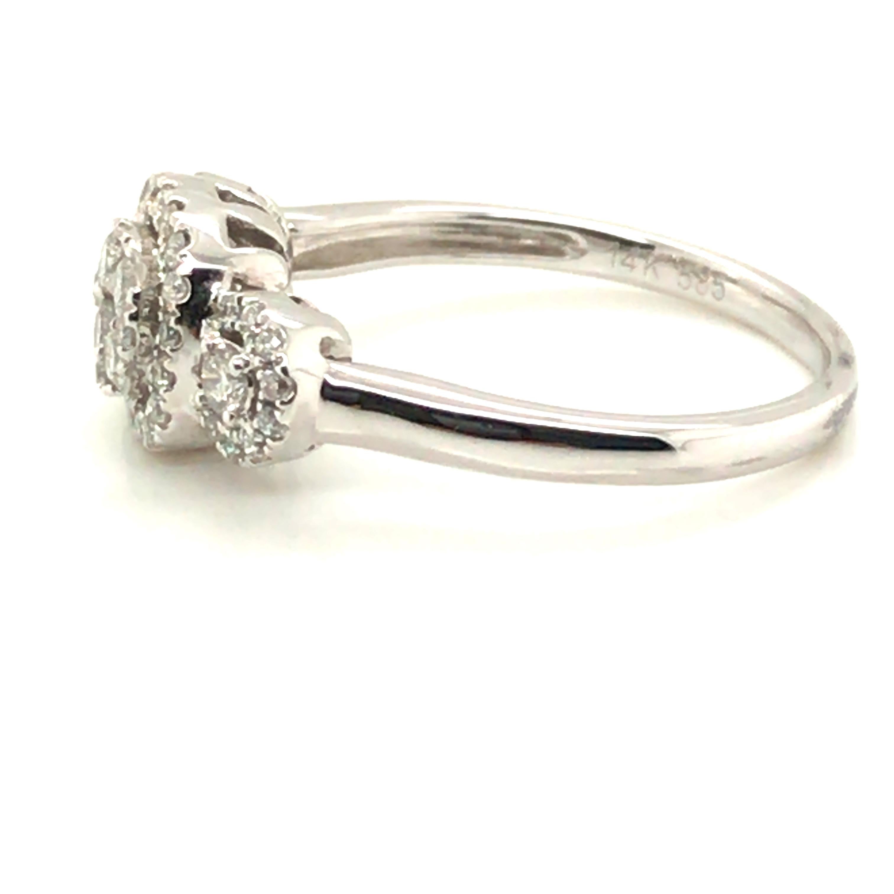 Modern 3-Section Diamond Fashion Ring For Sale