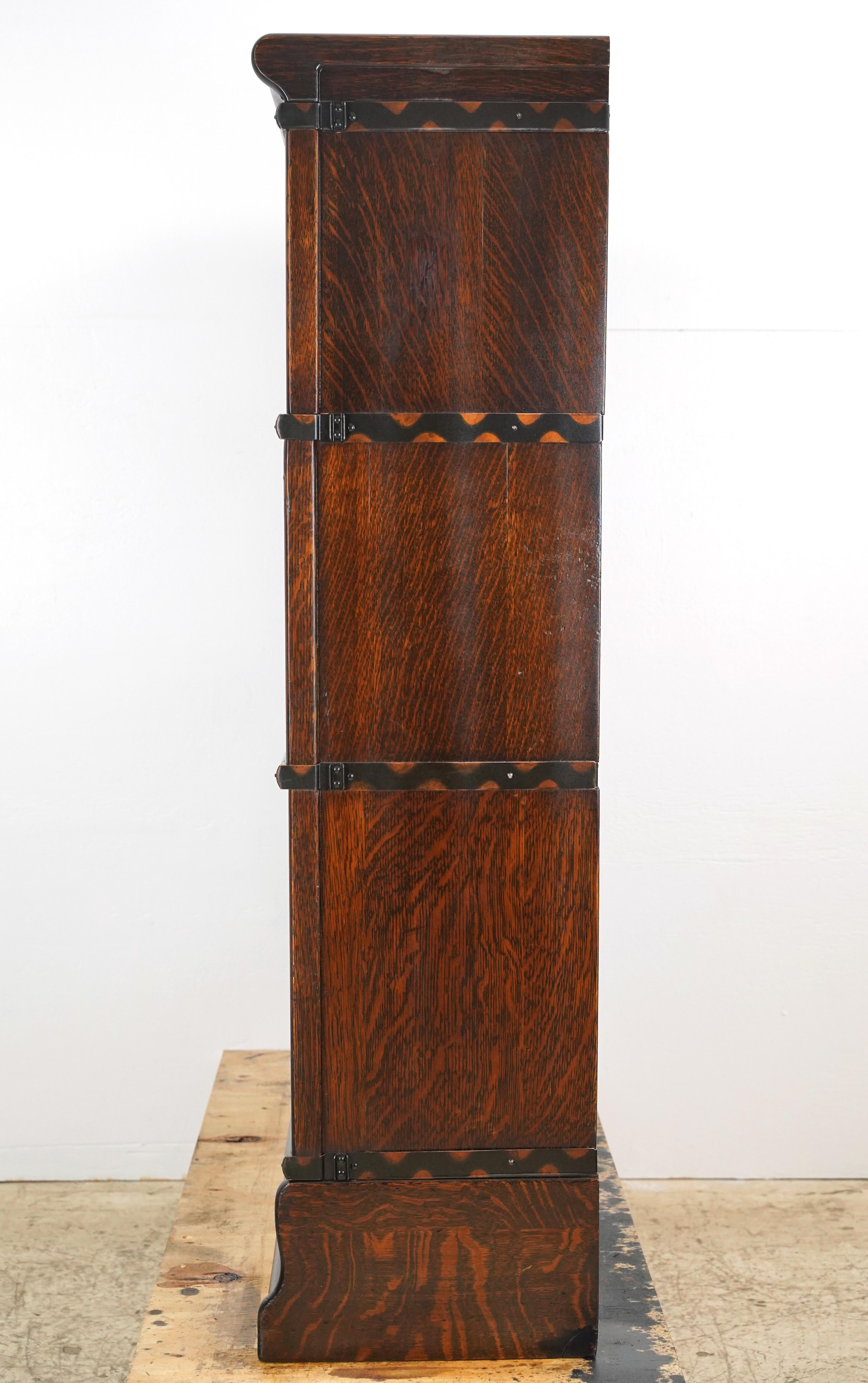 Libreria a 3 sezioni in Oak Oak Quartersawn Barrister in vendita 1